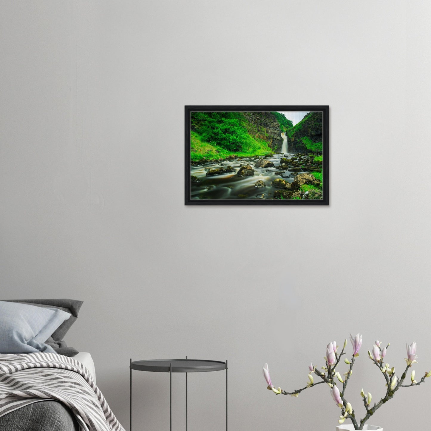 Framed canvas capturing the power and beauty of Lealt Falls