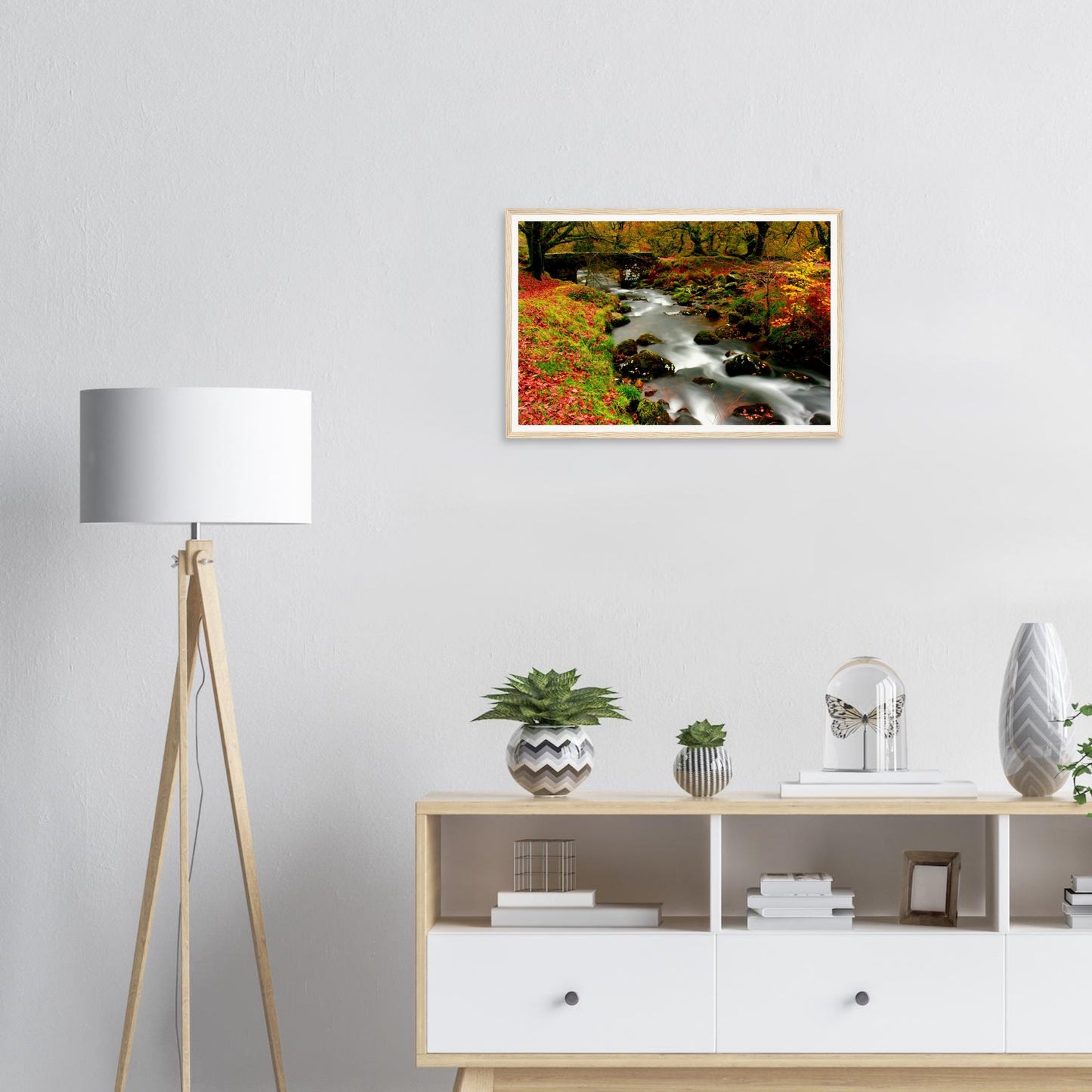 Golden autumn leaves at Burrator Reservoir captured in wall art