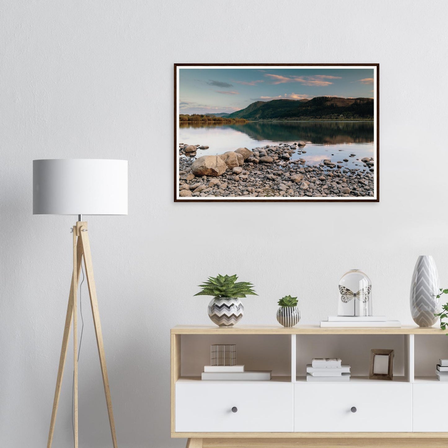 Tranquil framed wall art of Bassenthwaite Lake Cumbria