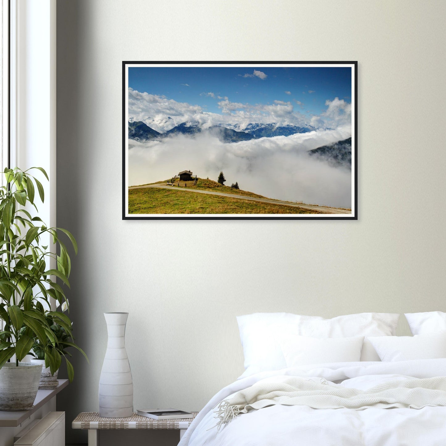 Panoramabahn framed wall art capturing Austrian mountain grandeur