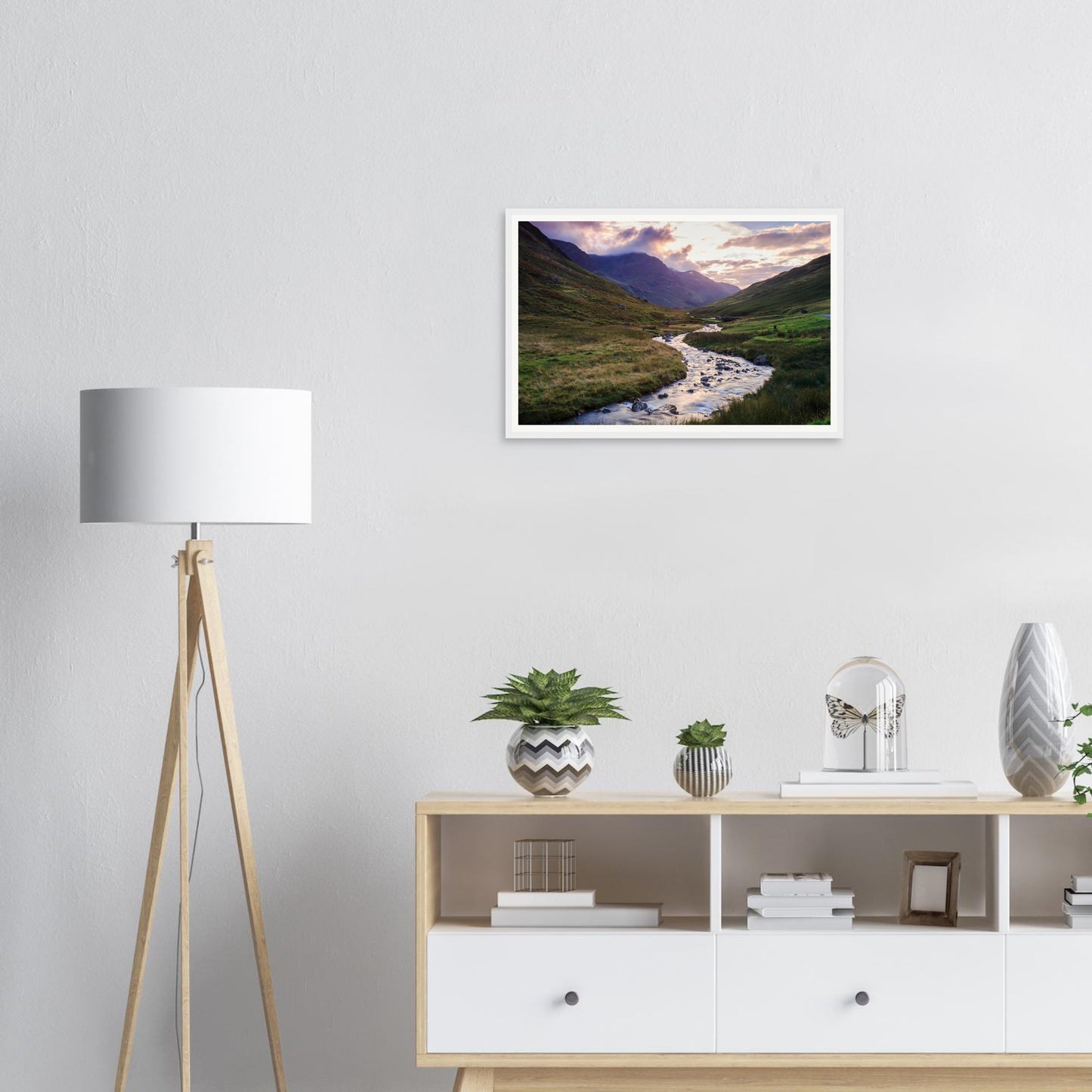 Lake District framed wall art of Honister Pass golden hour