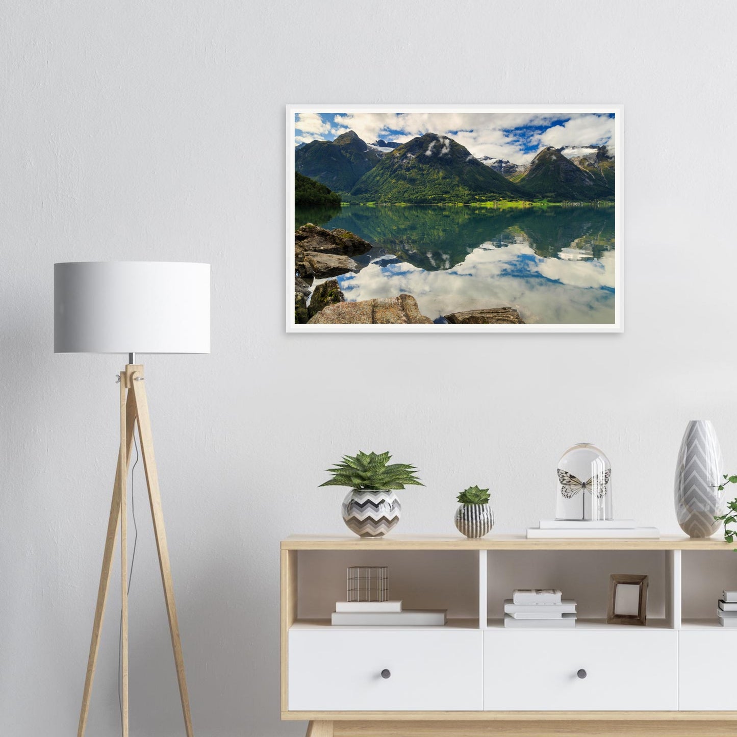 Scenic Norwegian framed print of Strynevatnet Lake scenery