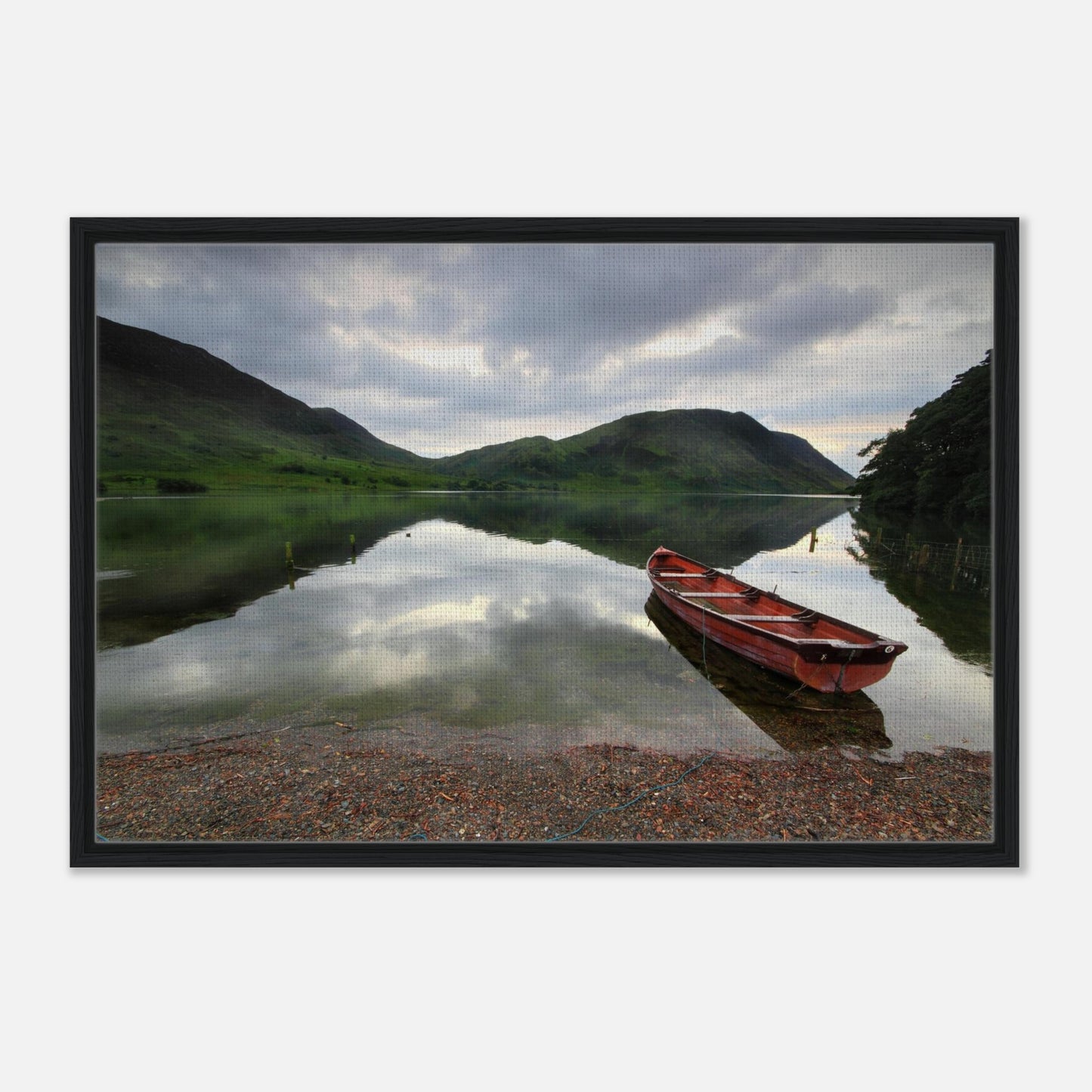 Lake District framed artwork featuring Crummock Water reflections