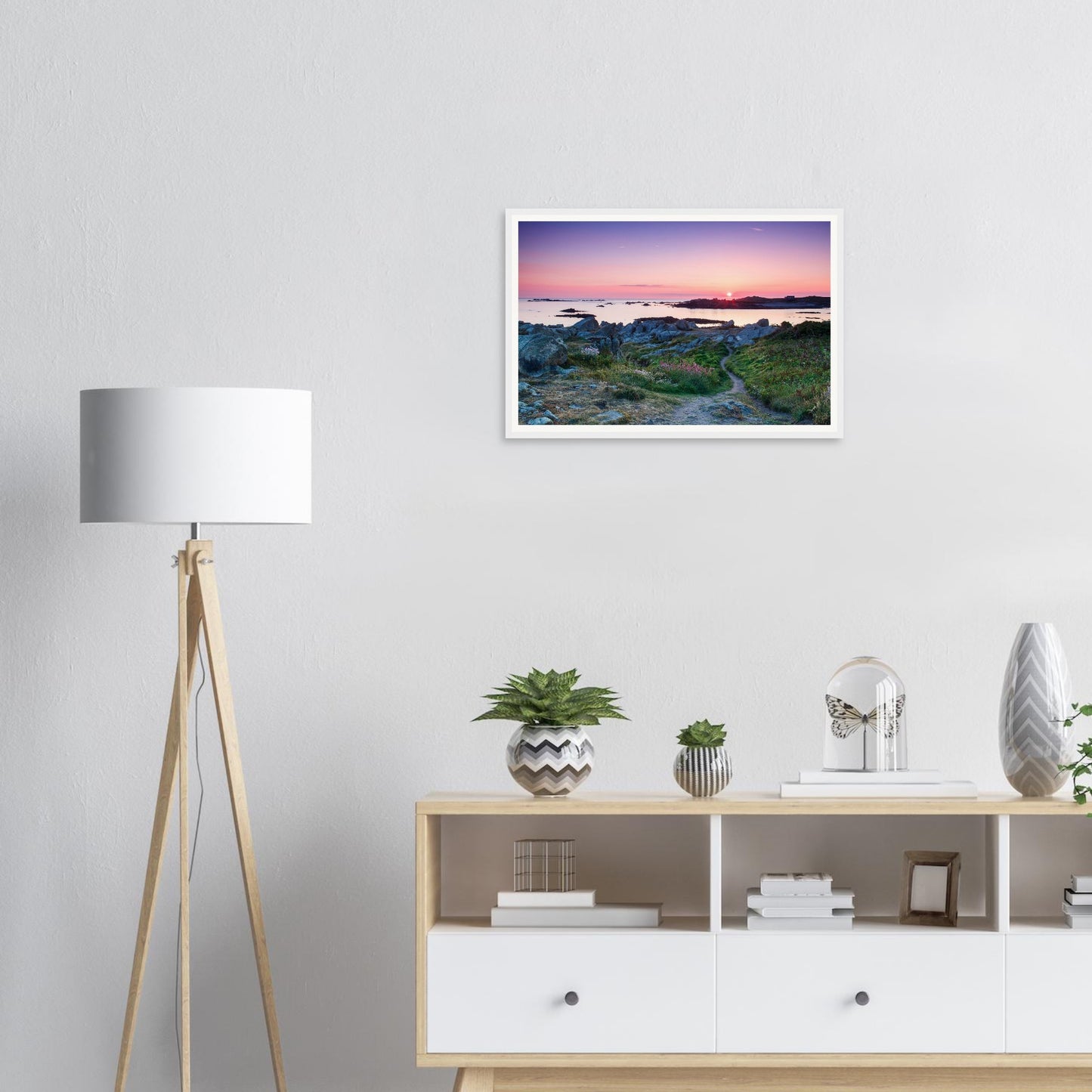 Golden light of sunset over Lihou Island framed print