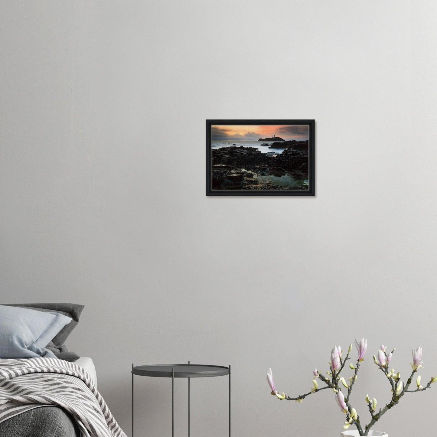 Striking print of Cornwall’s rugged coast and lighthouse