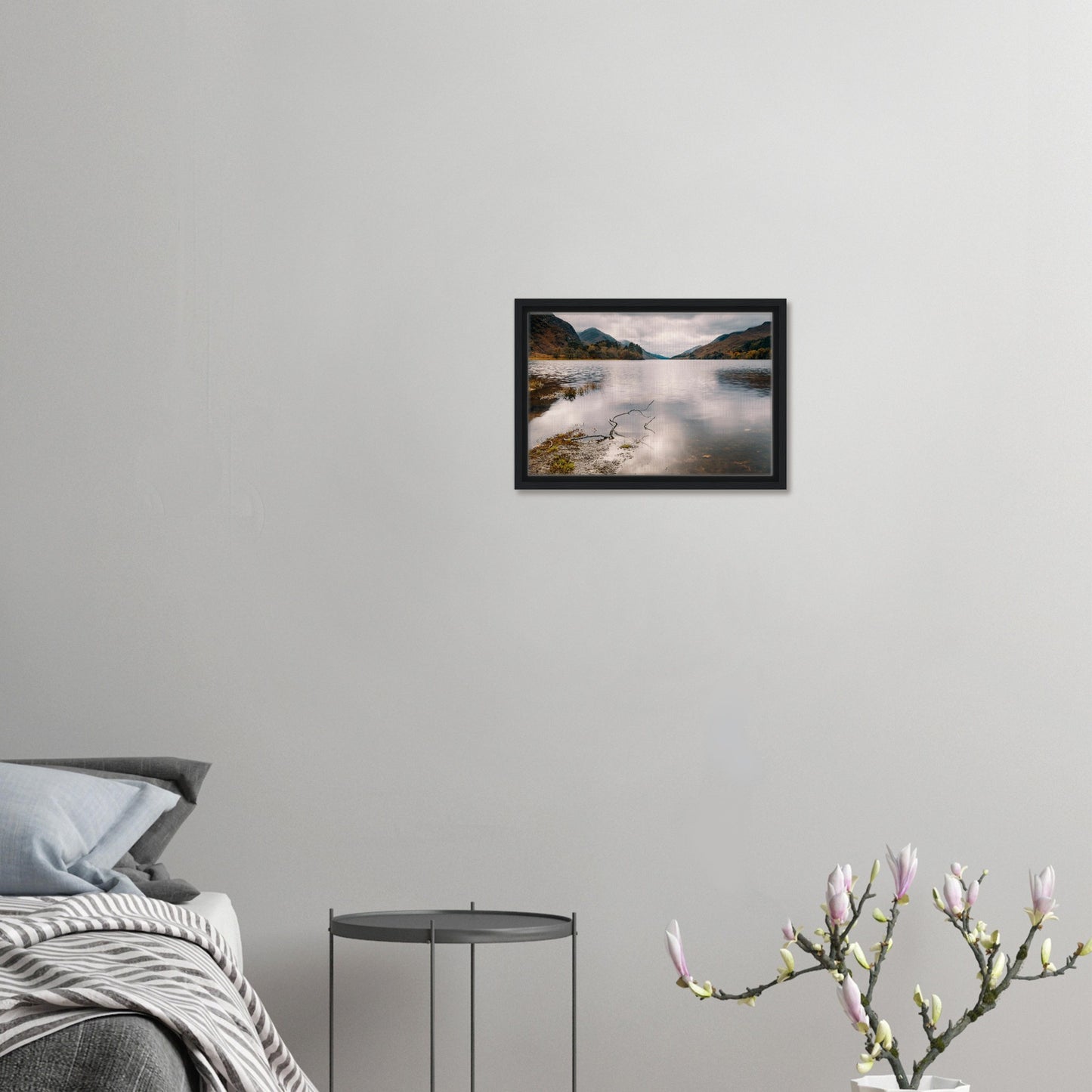 Peaceful Highland lake landscape wall décor
