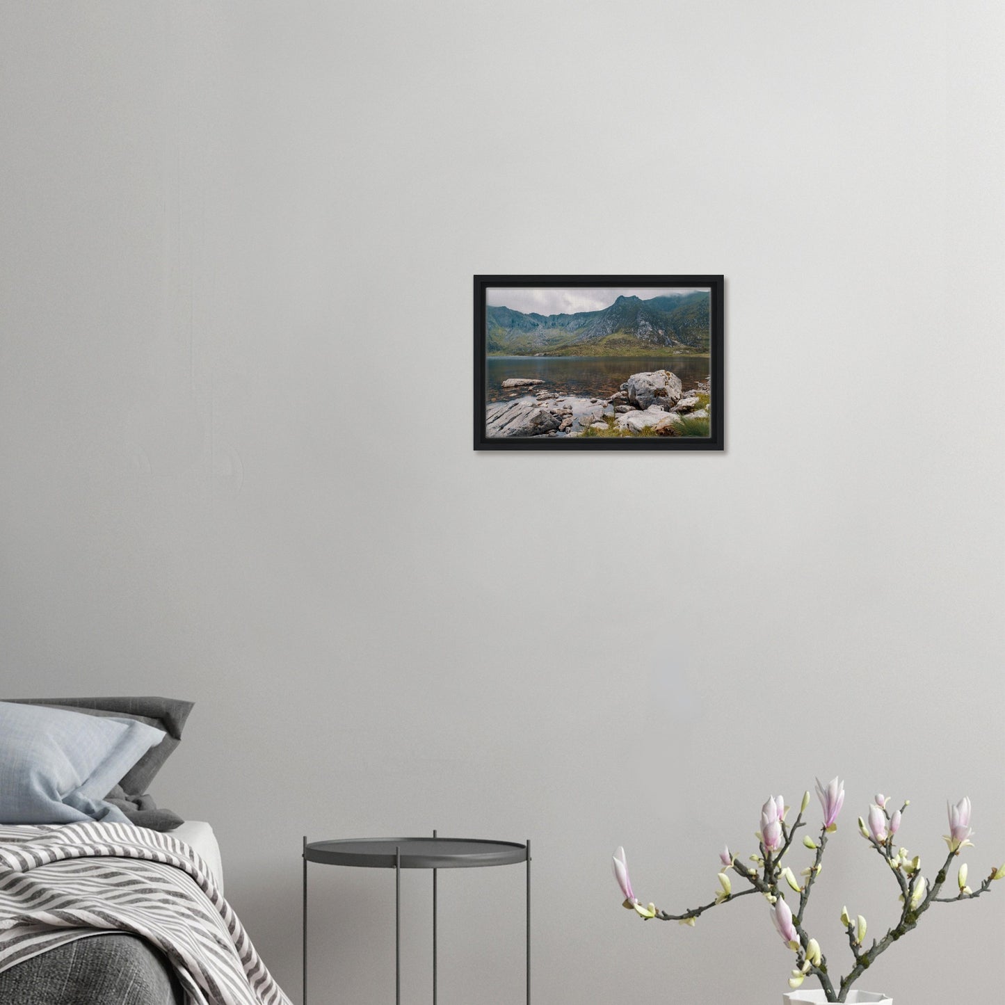 Serene waters and Welsh mountains wall art