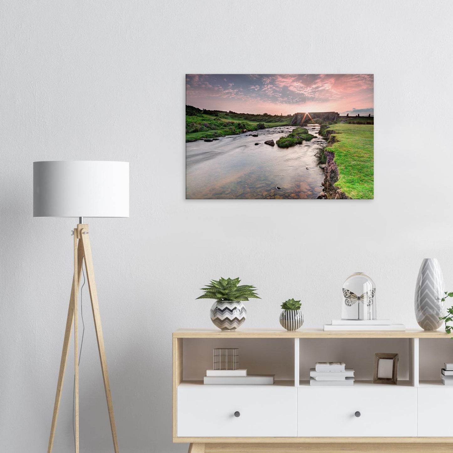 Canvas wall art of Dartmoor’s Cadover Bridge at sunrise