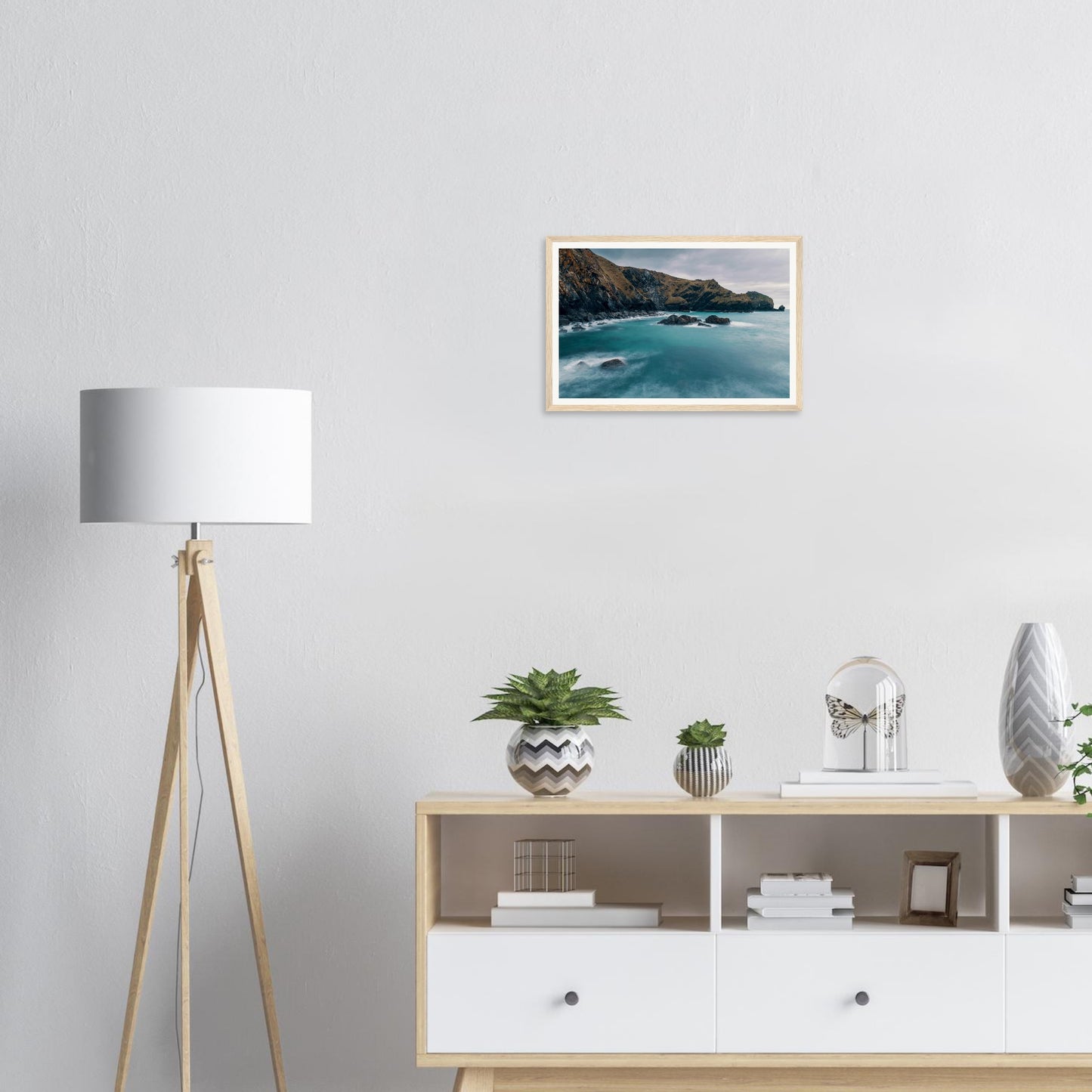 Long exposure sea at Mullion Cove framed wall art Cornwall