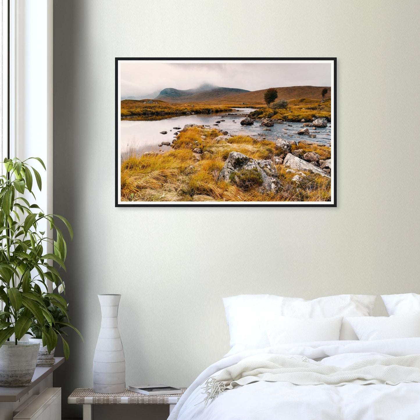Scenic framed landscape print of Loch Ba Rannoch Moor