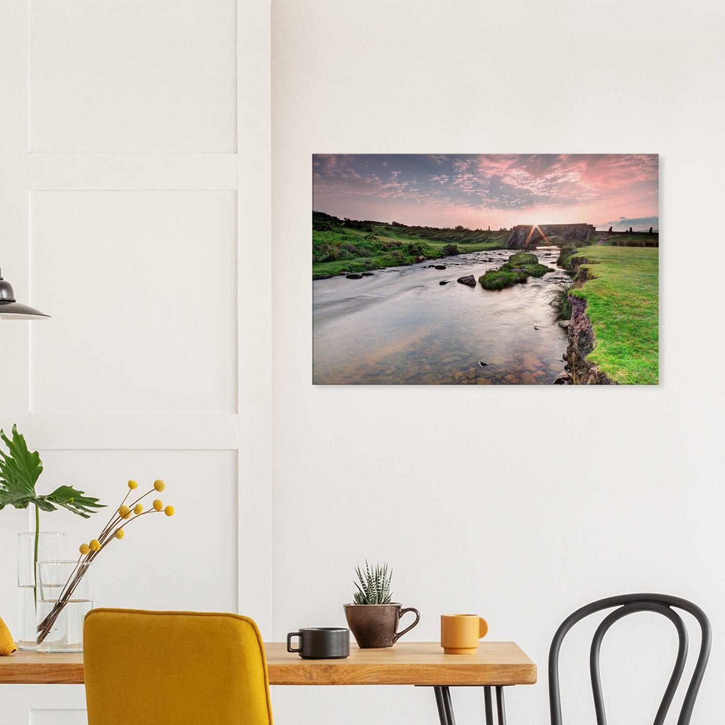 Scenic Cadover Bridge canvas print bathed in soft golden light