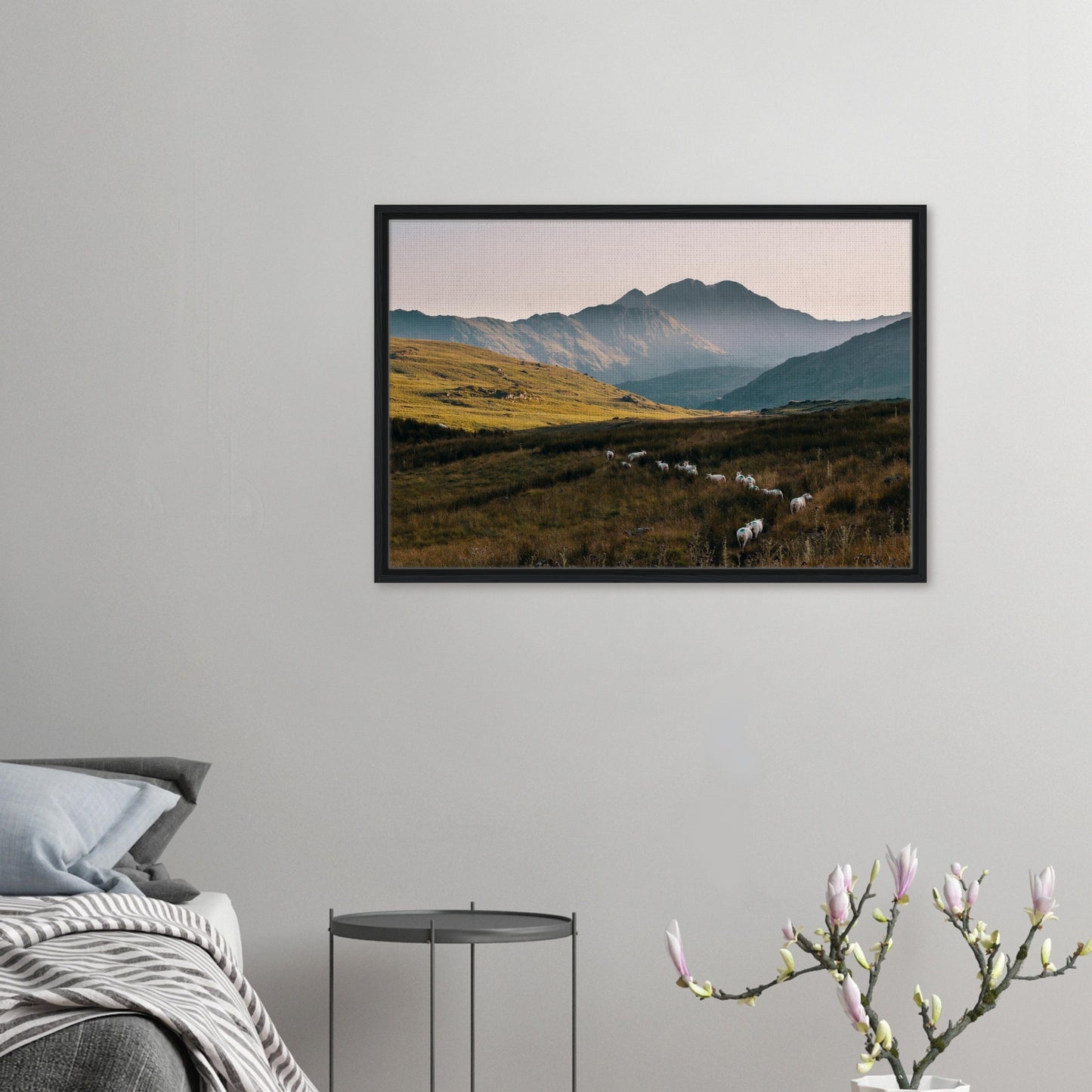 Framed canvas of Snowdonia at sunset