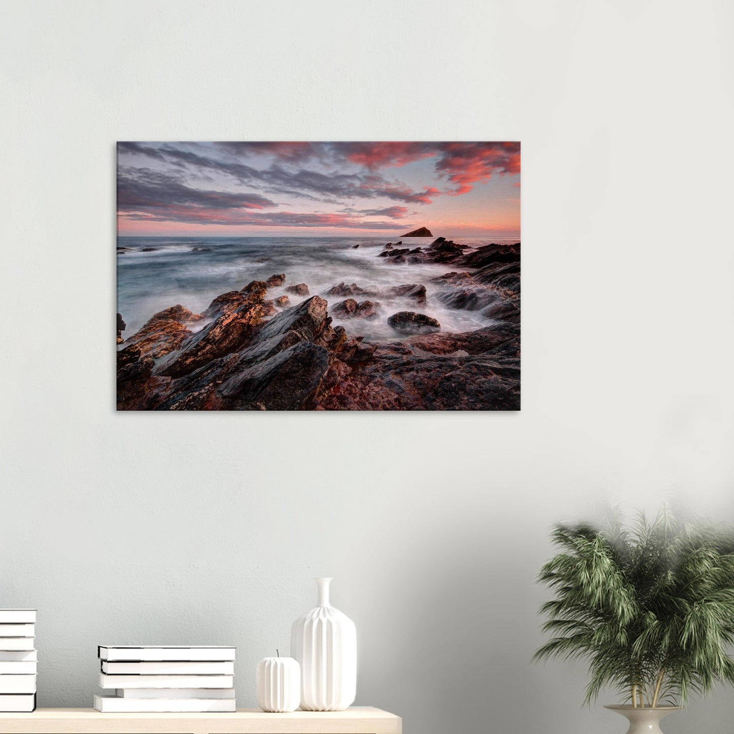 Swirling sea motion at Wembury captured in long exposure