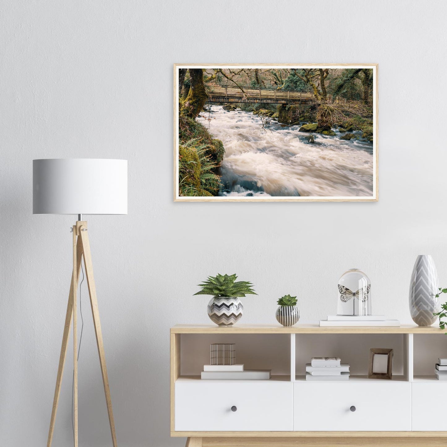 Scenic framed print of Dartmoor’s River Plym with flowing rapids