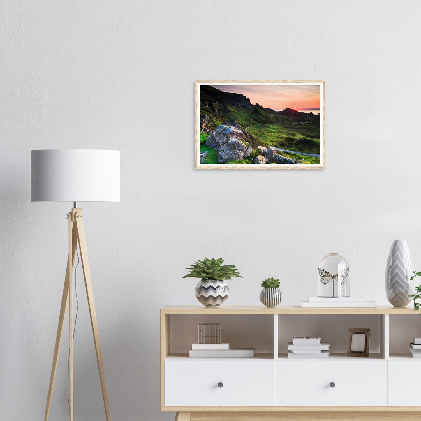 Scenic Scottish Highlands framed wall art of The Quiraing at dusk