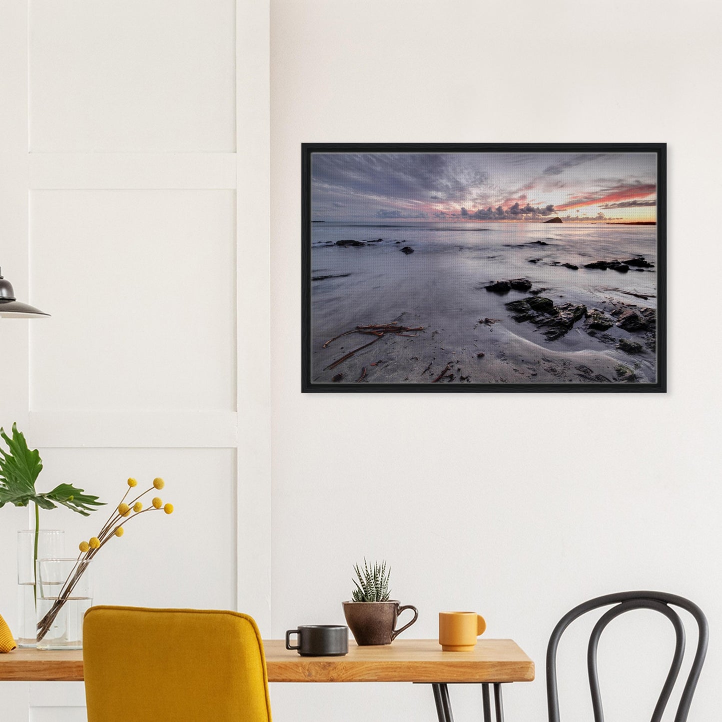 Sunset seascape from Wembury Beach with soft coastal colours