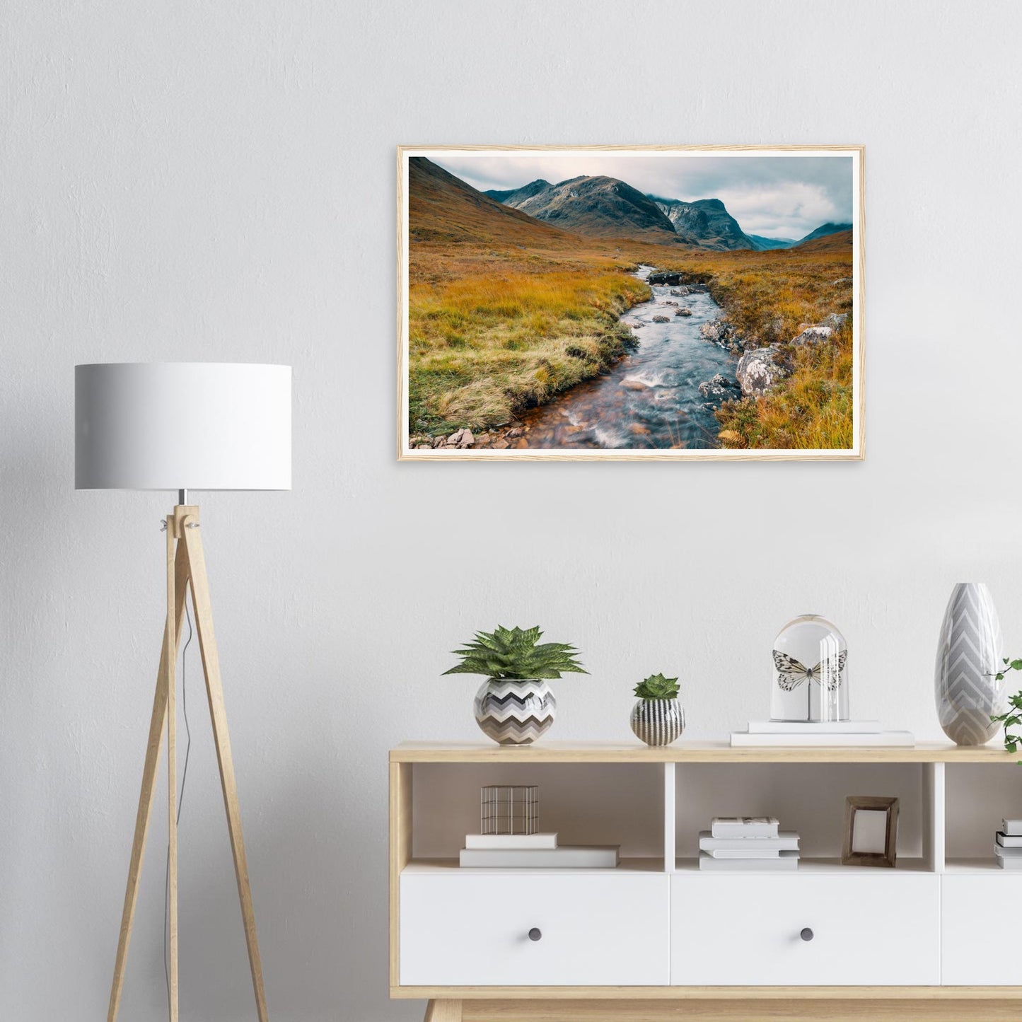 Scenic Scottish Highlands framed print of Glencoe Valley