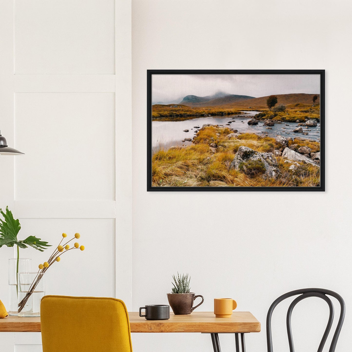 Calm Scottish landscape of Loch Ba framed