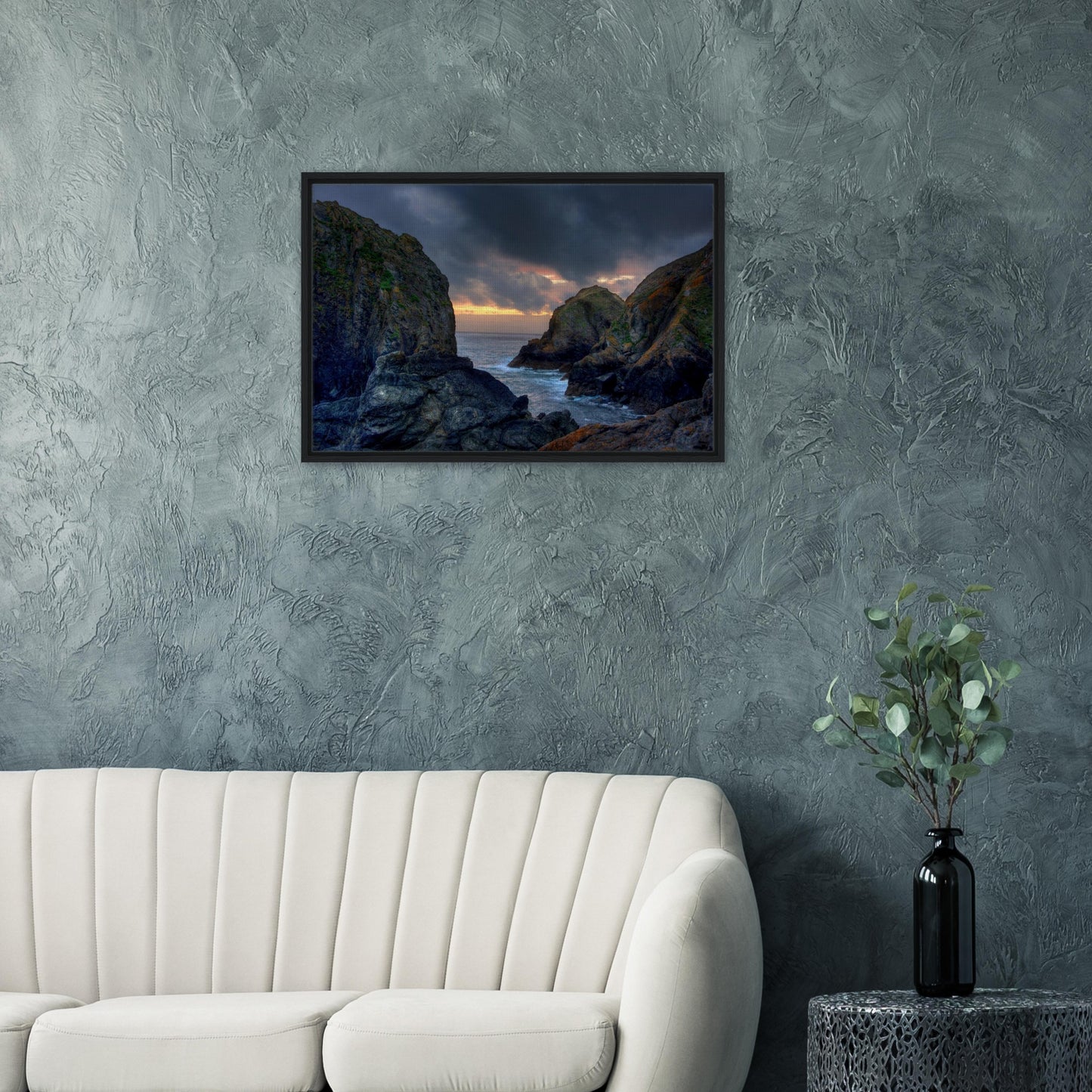 High-quality framed print of Mullion Cove coastline