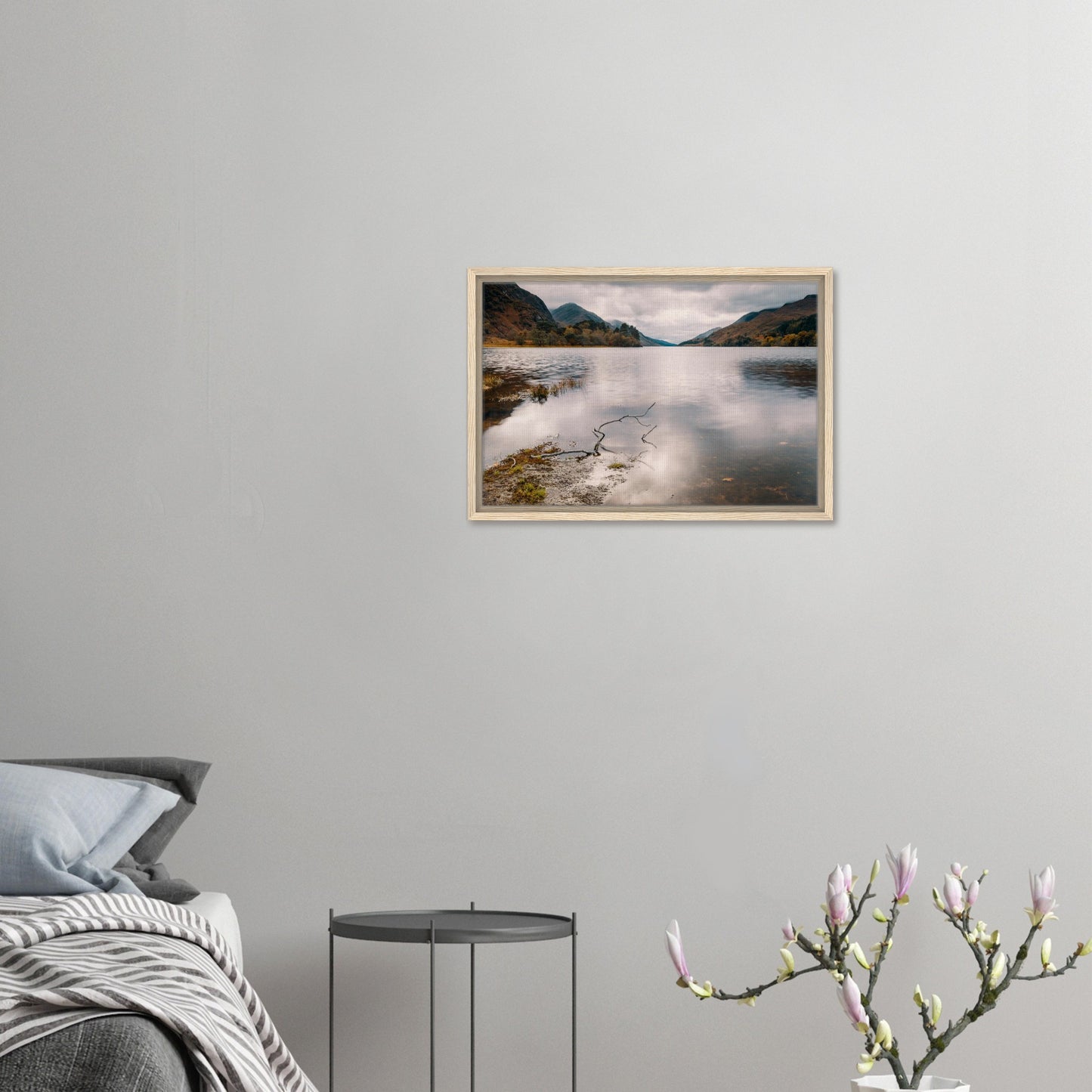 Misty mountains above calm Loch Shiel art