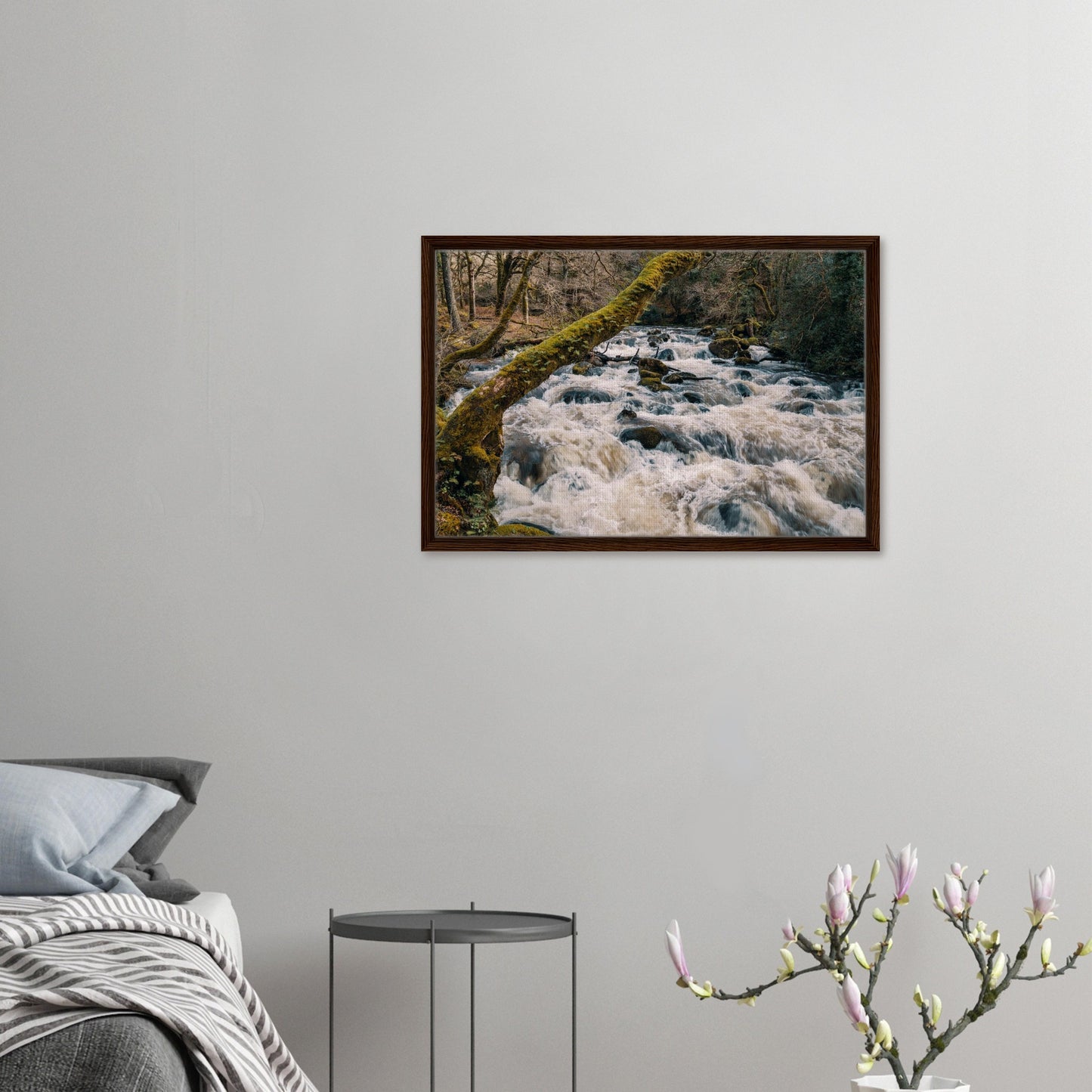 Rushing water of River Plym in dynamic wall print
