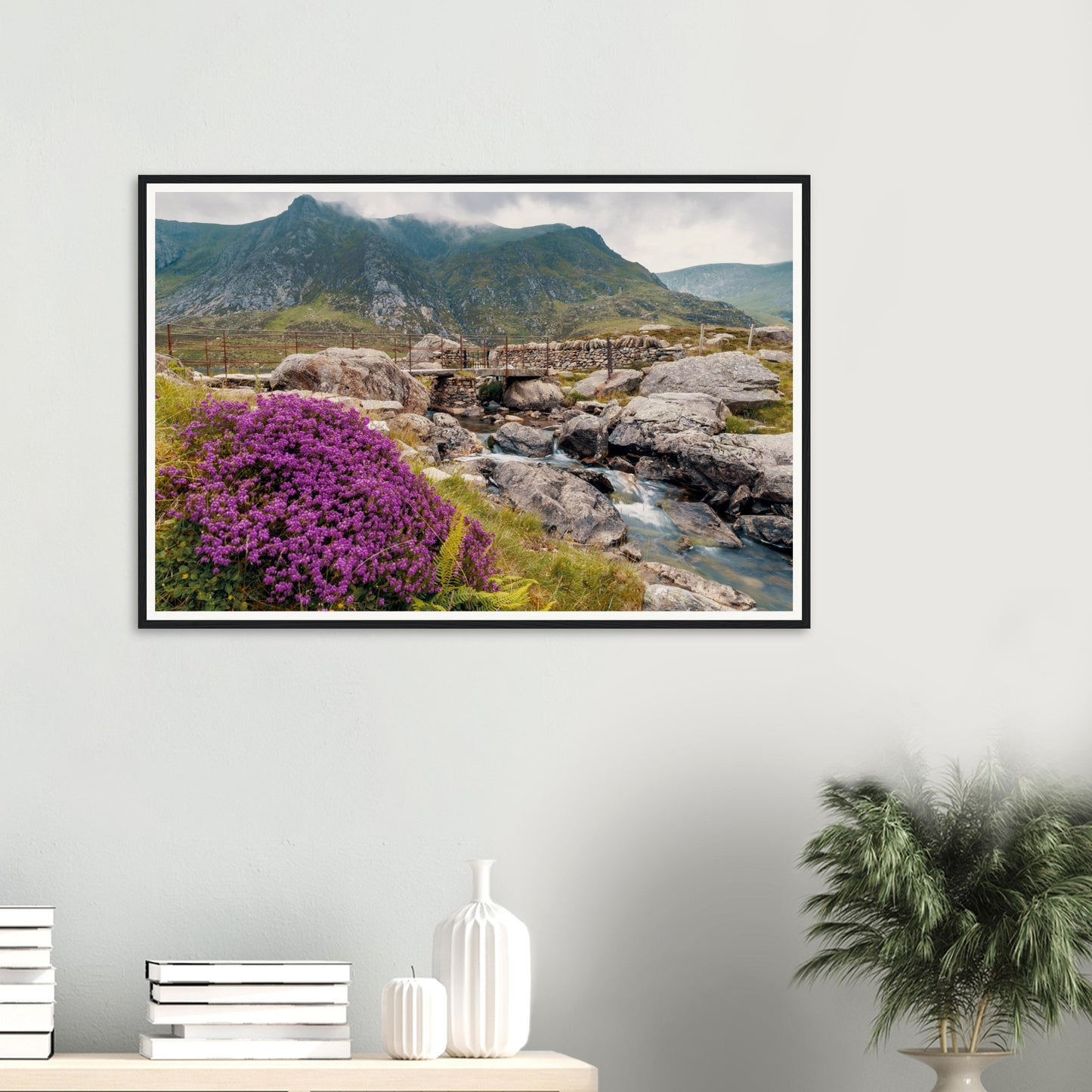 Rugged Snowdonia framed print of Llyn Idwal natural beauty