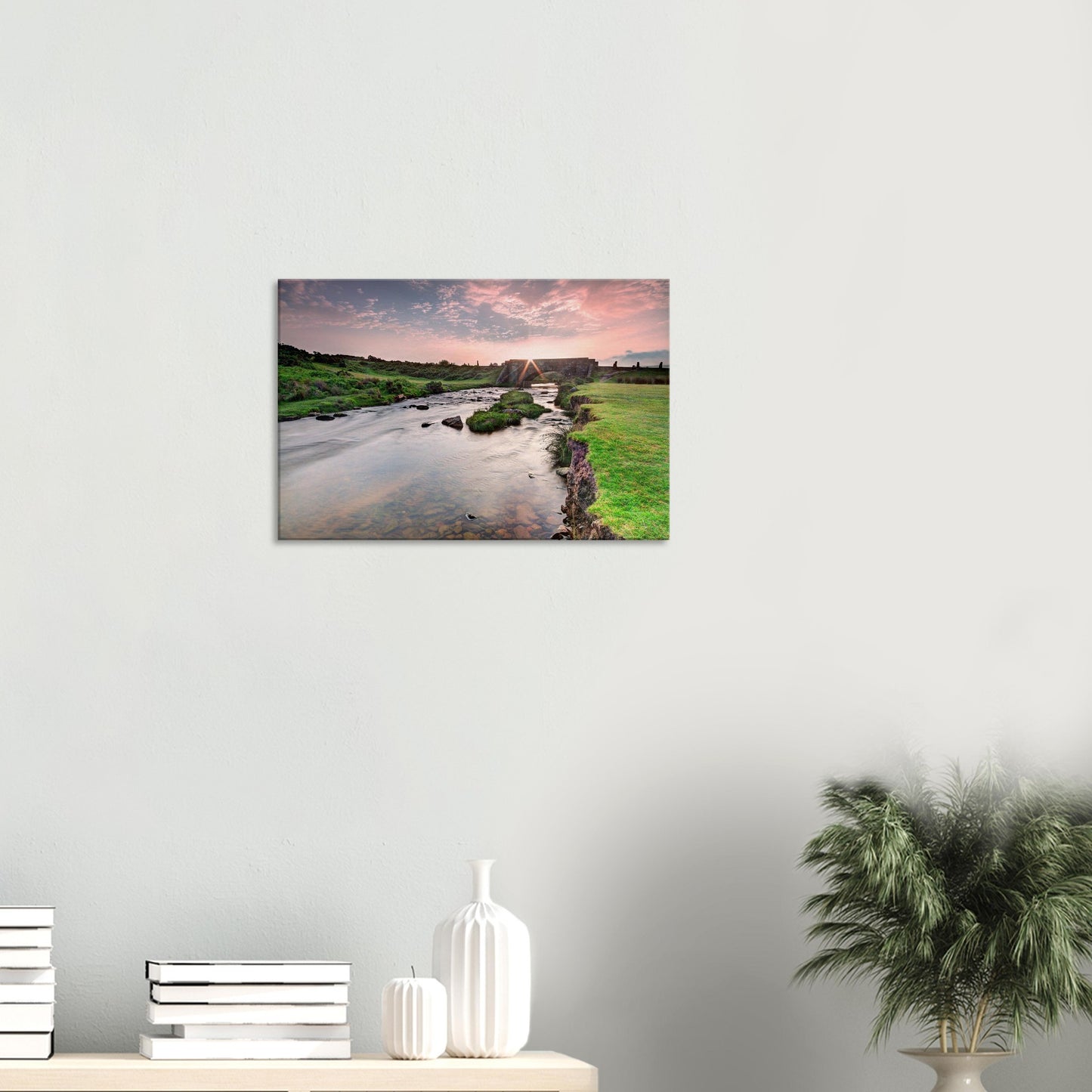 River flowing under Cadover Bridge in sunrise wall art