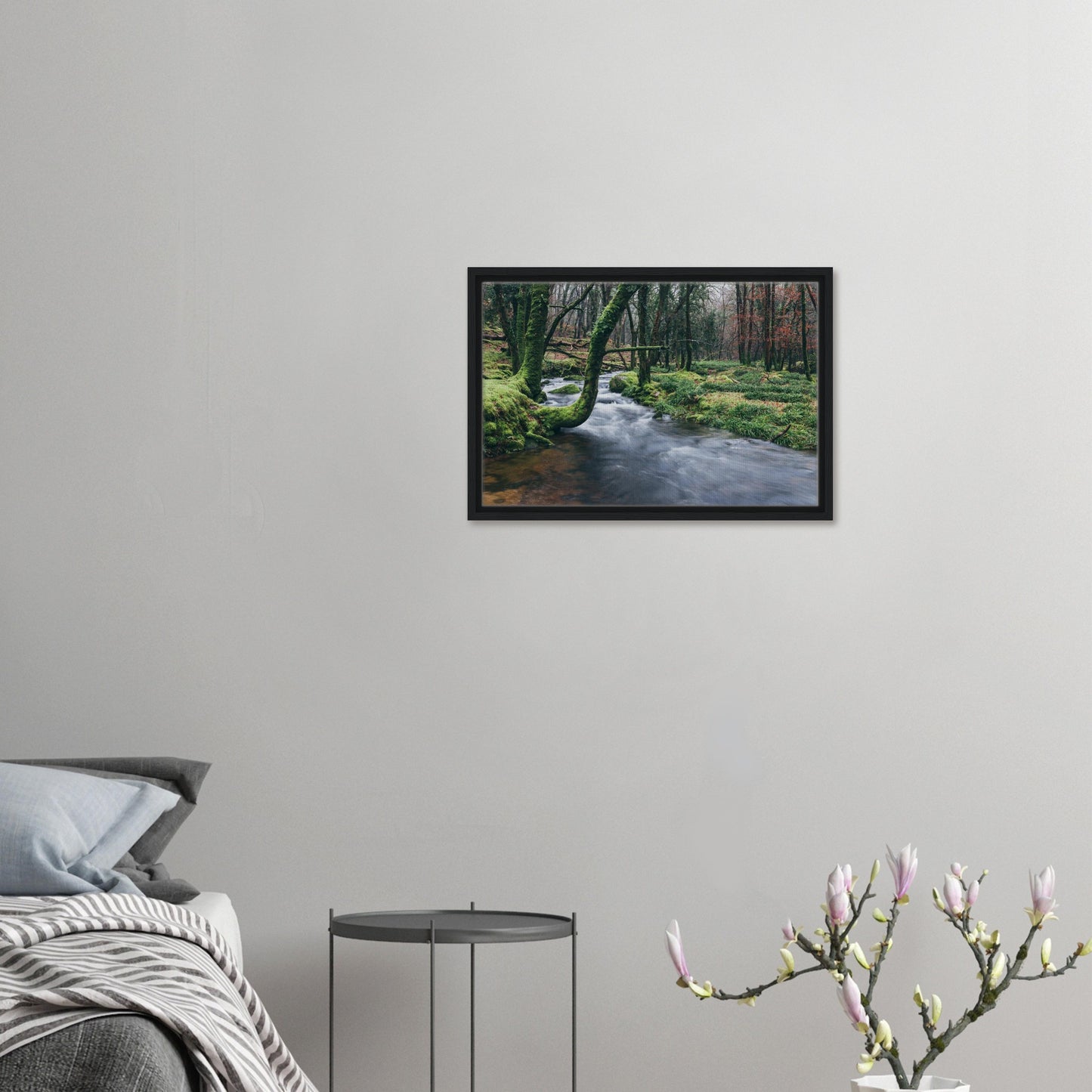 Dartmoor National Park mossy forest framed canvas print