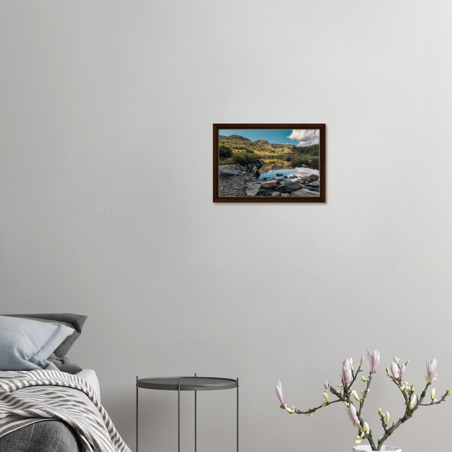 Framed art of reflective waters in Snowdonia