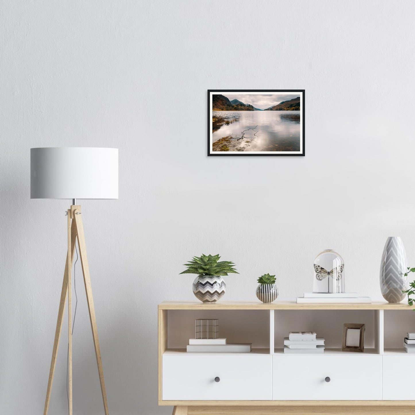 Serene Loch Shiel framed print of Scottish Highlands scenery