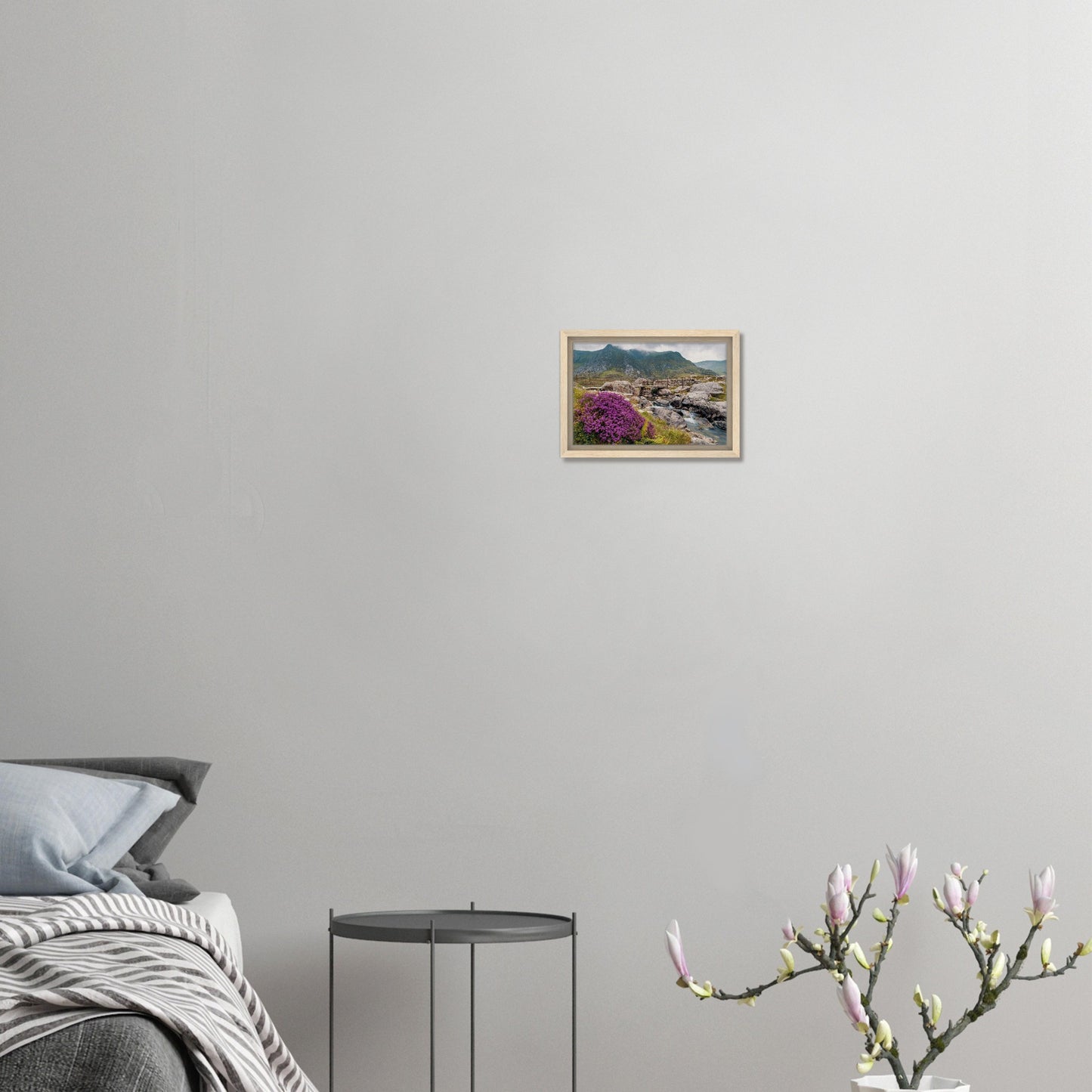 Purple heather in bloom at Llyn Idwal canvas