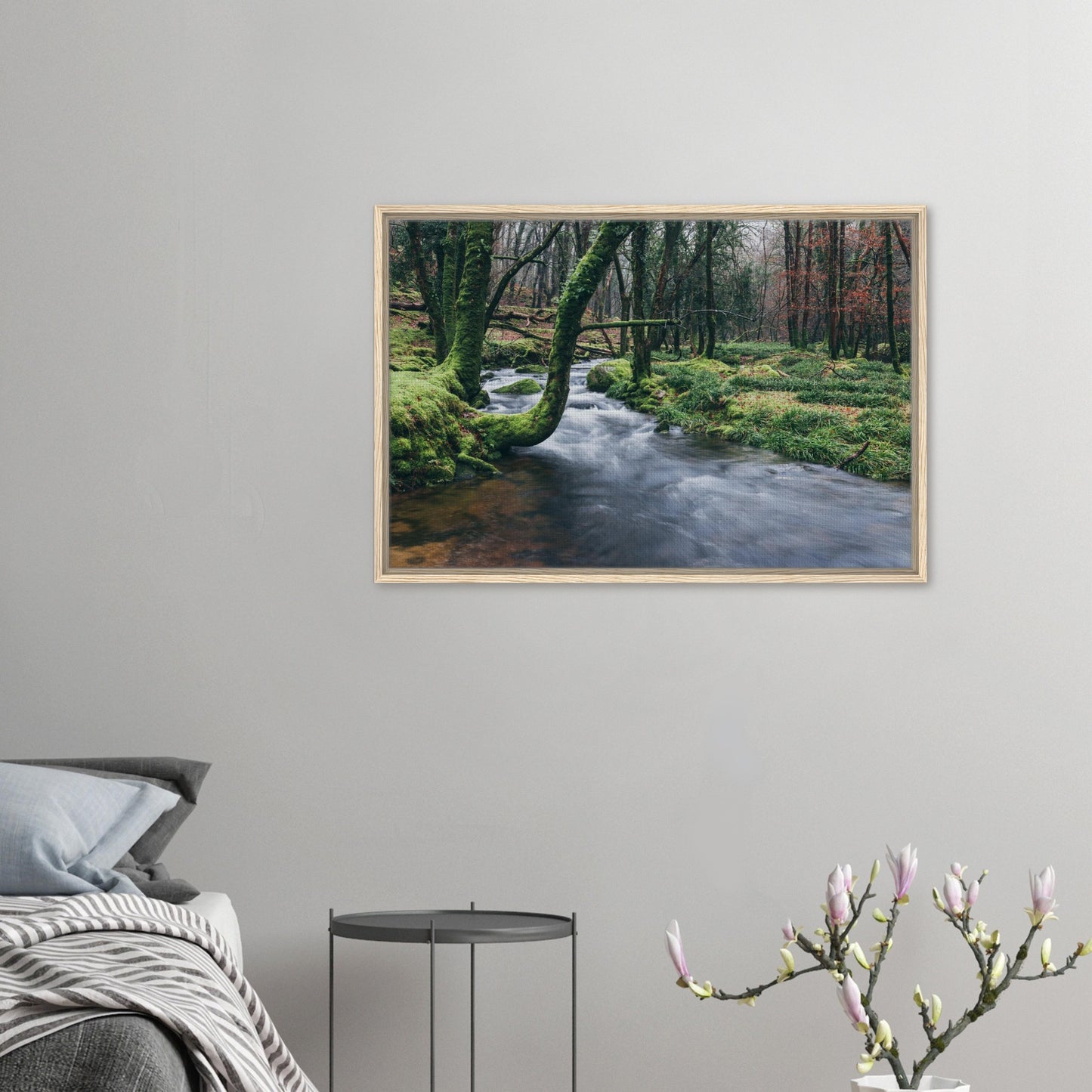 Peaceful river Meavy scene with soft flowing water