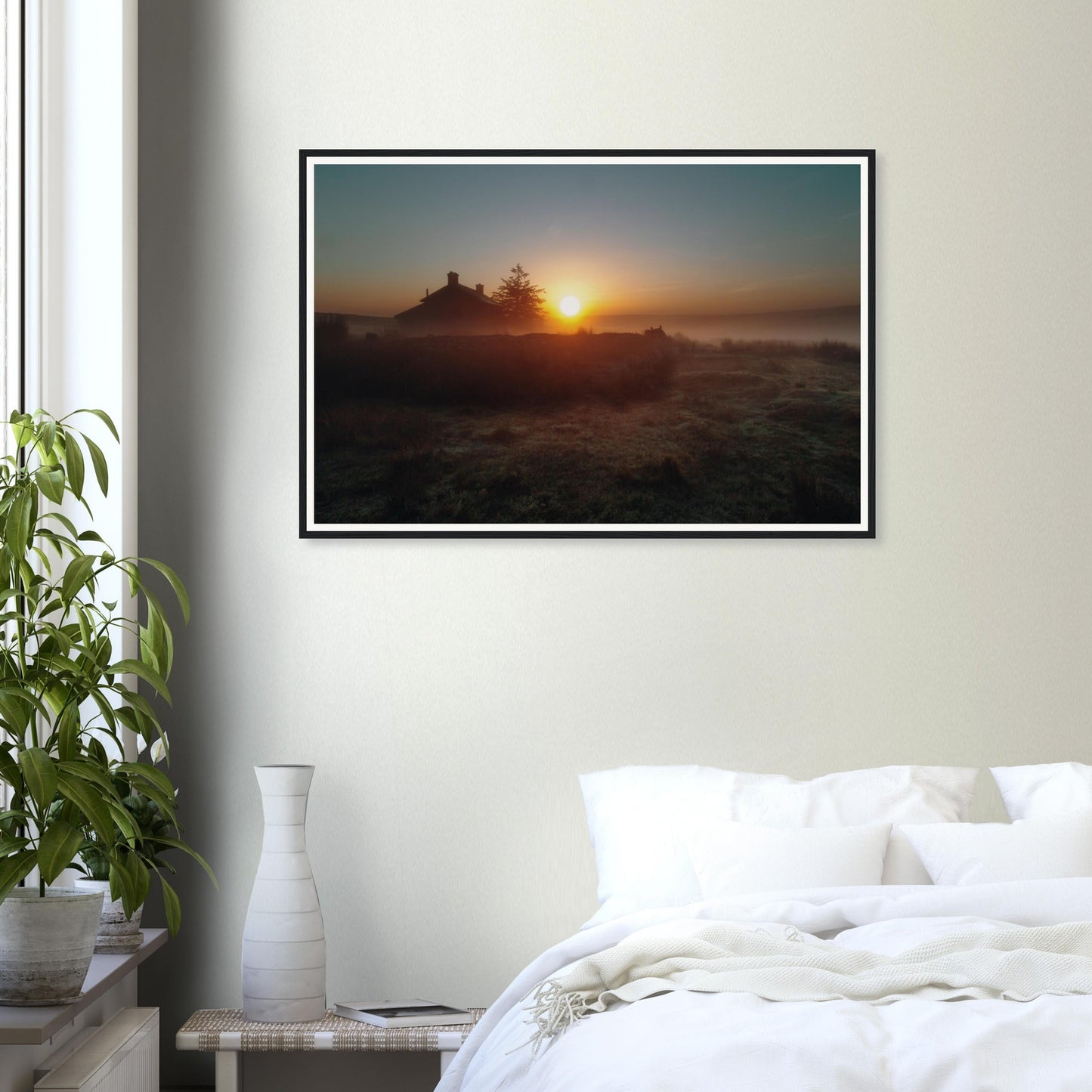 Serene framed print of Dartmoor National Park at daybreak