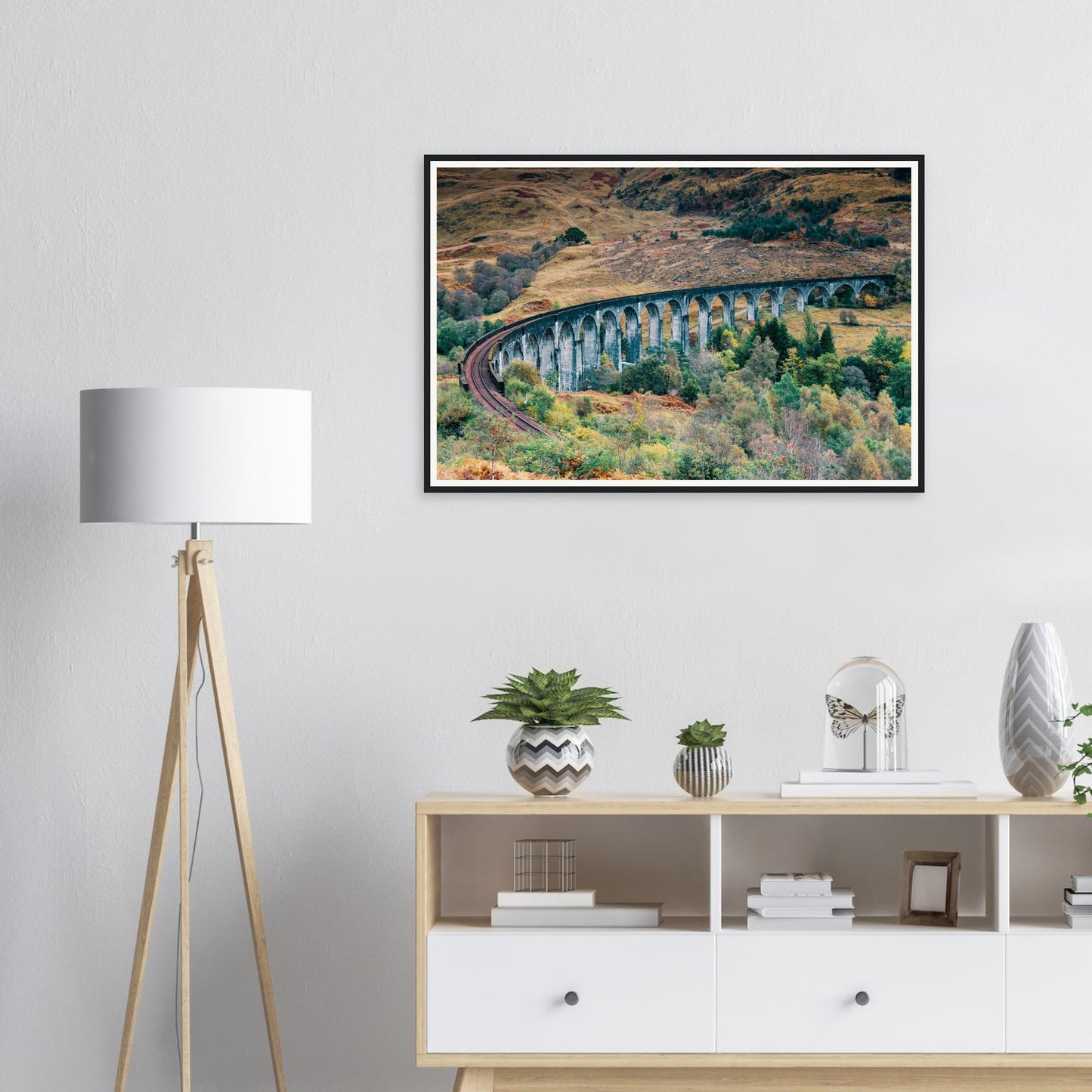 Framed print of Glenfinnan Viaduct in Scottish Highlands