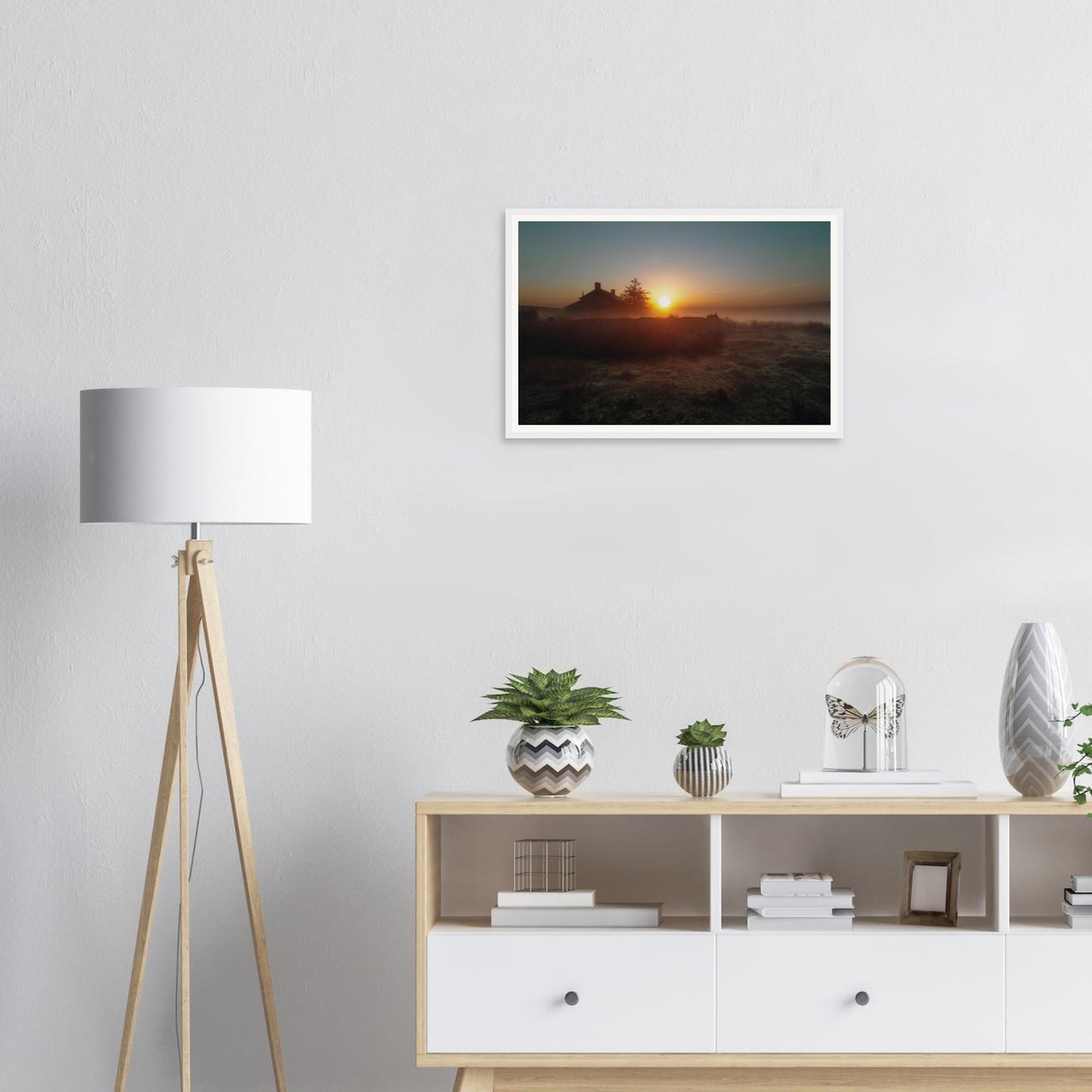 Framed print of Nun’s Cross Farm Devon countryside sunrise