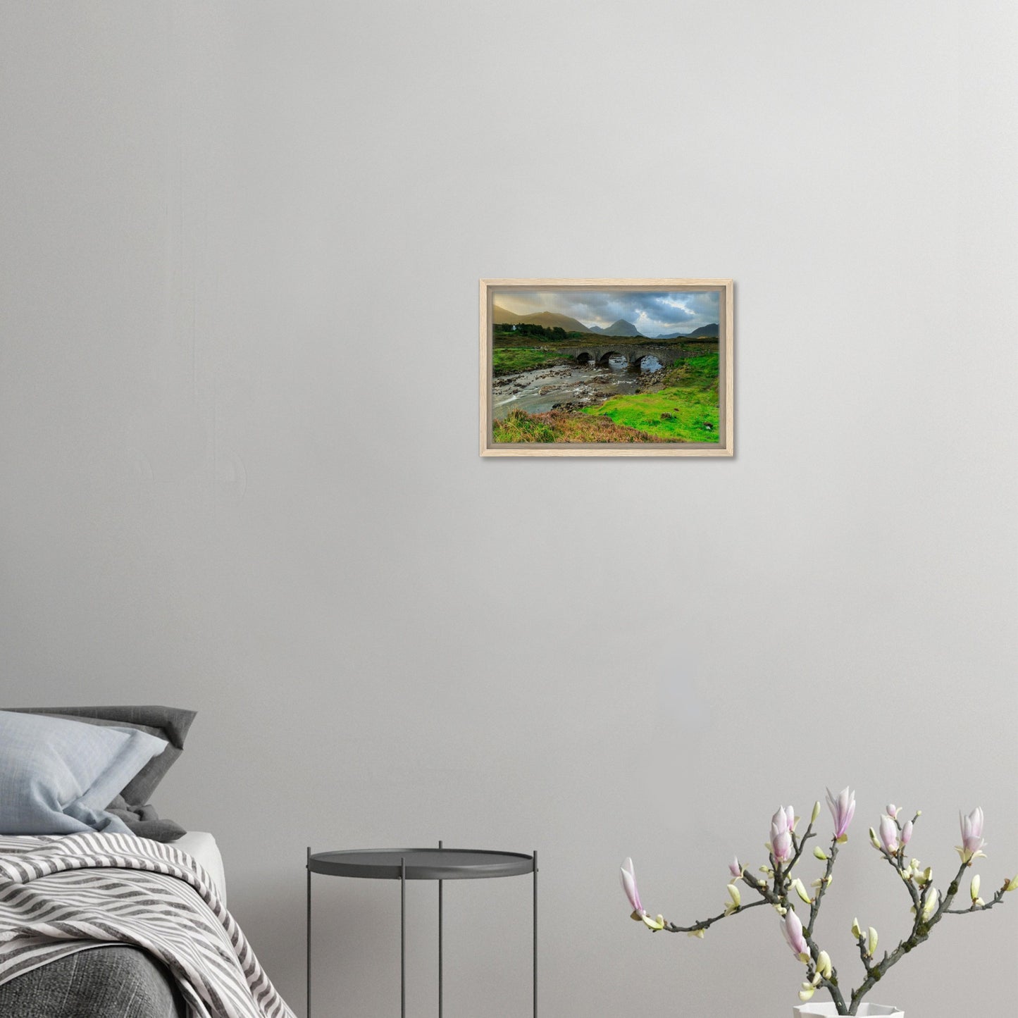 Cuillin peaks and flowing river at Sligachan in canvas print