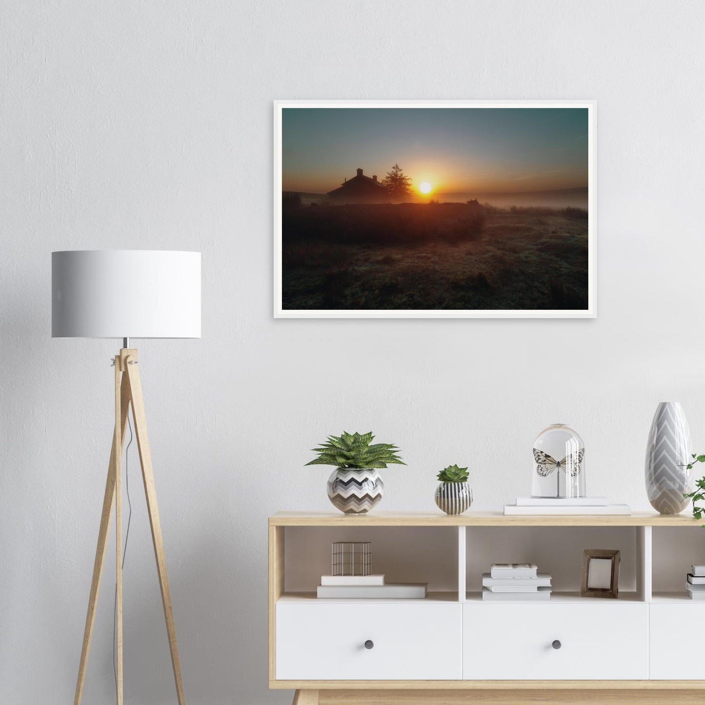 Scenic framed wall art of Dartmoor National Park morning light