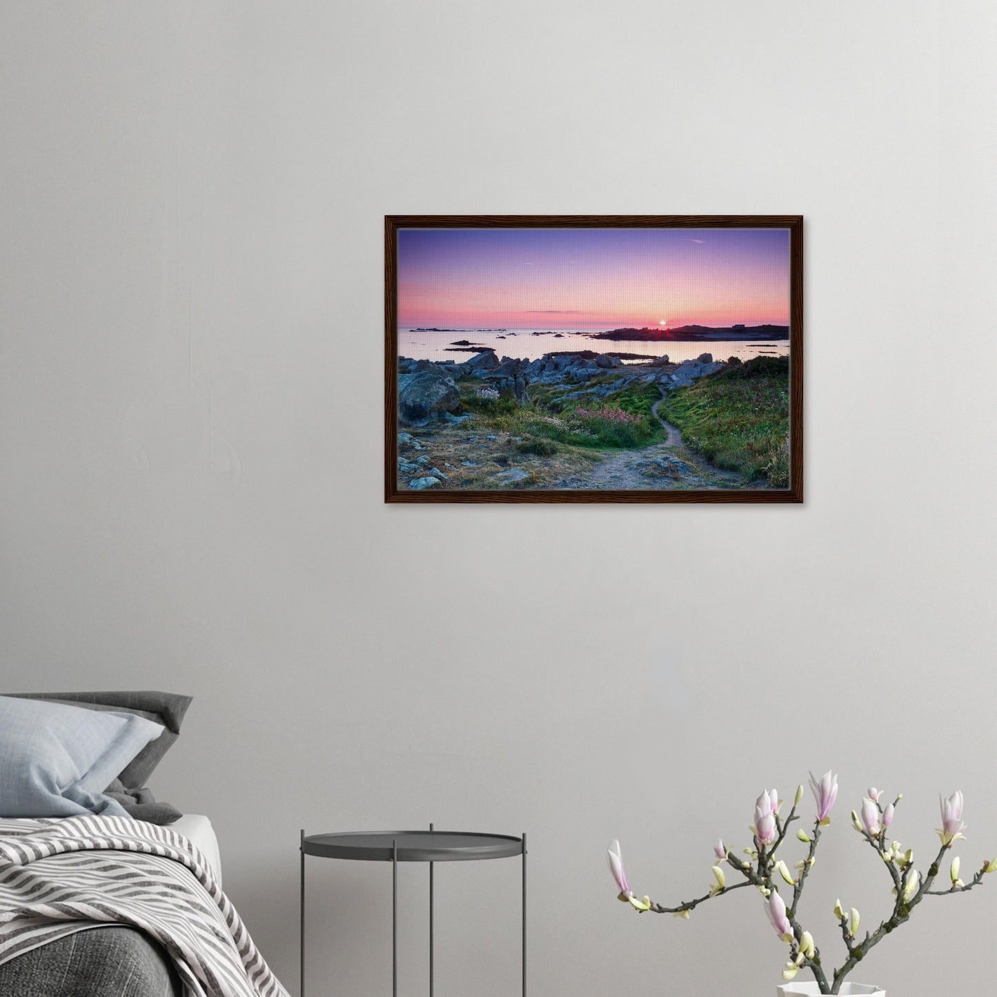 Radiant sunset sky over Lihou Island in Guernsey wall art