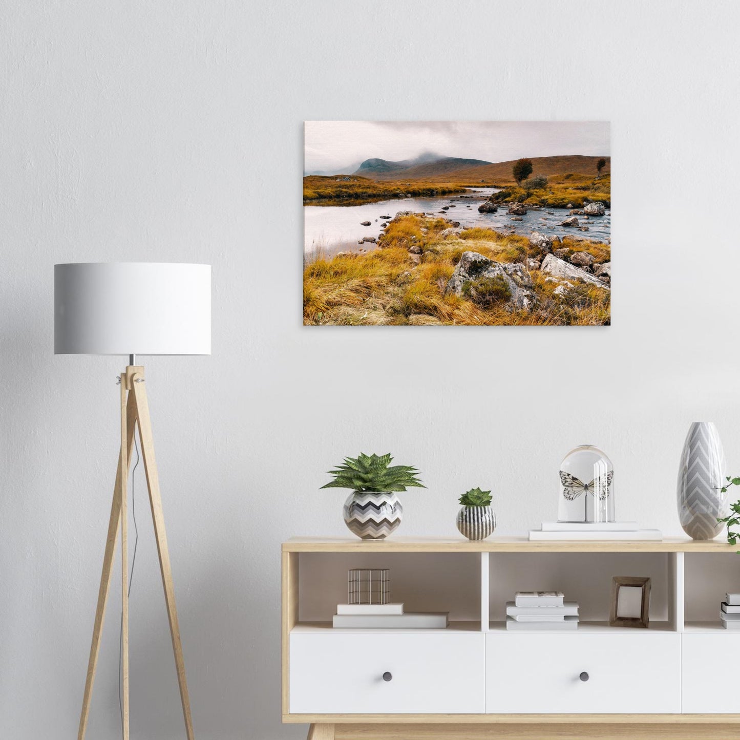 Scenic canvas print of Loch Ba’s timeless wilderness