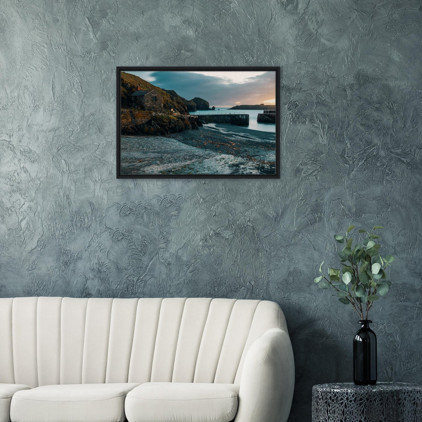 Mullion Cove landscape at dusk for wall decor