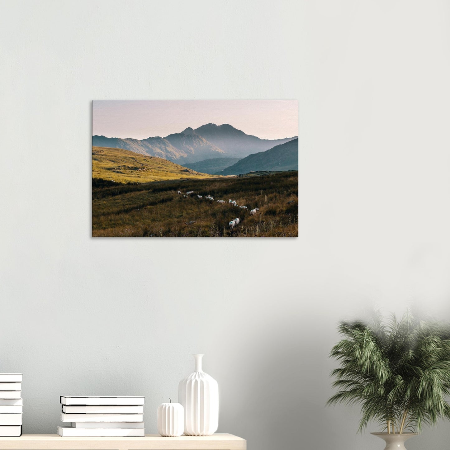 Canvas wall art of a peaceful end to the day in rural Wales