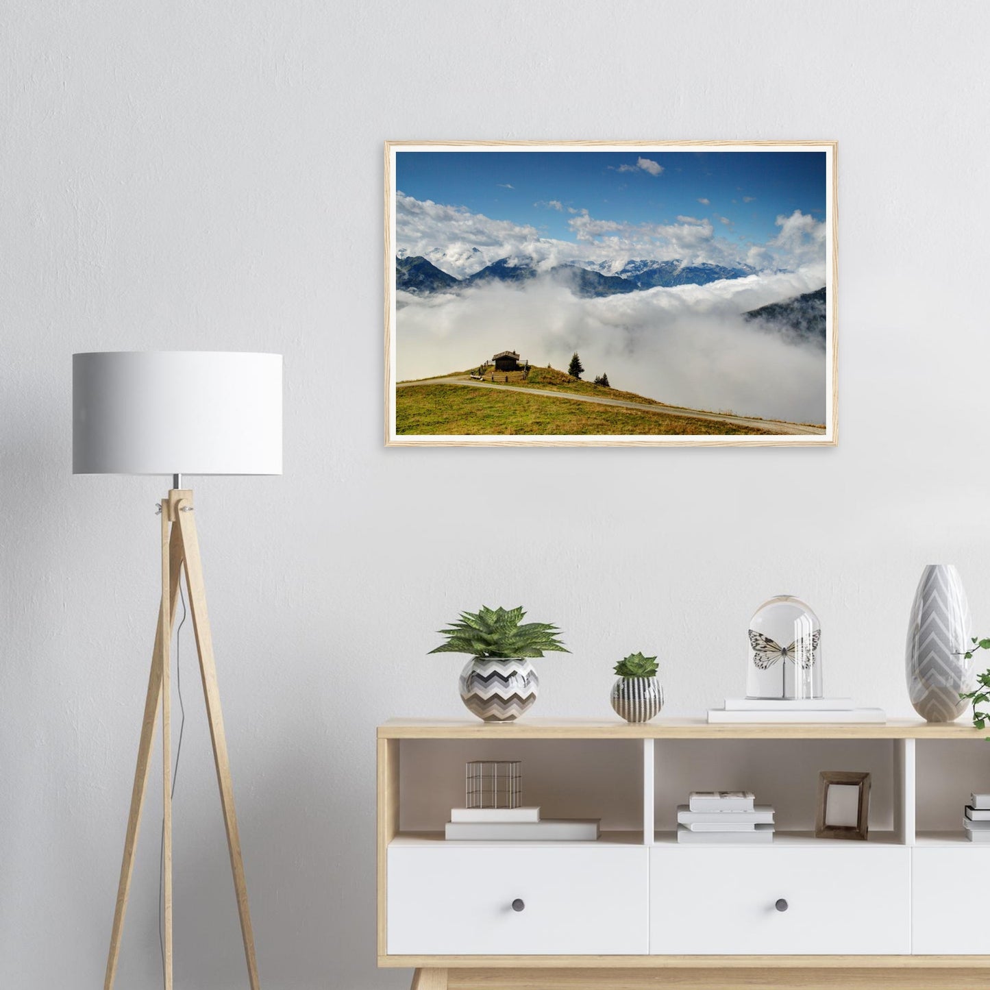 Resterhöhe framed print with panoramic mountain and cloud scene