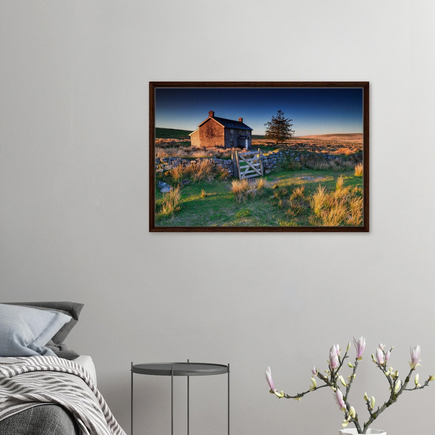 Rustic farm building on Dartmoor in morning light print