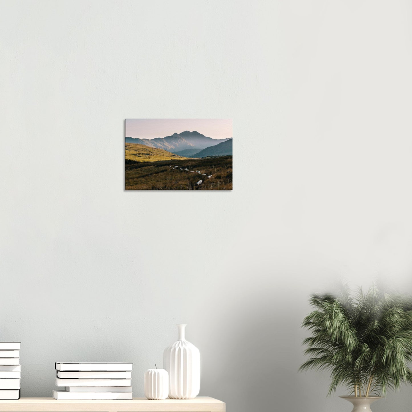 Snowdonia mountains silhouetted at dusk in landscape canvas print
