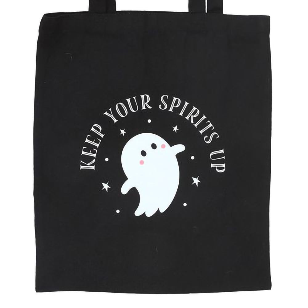 Ghost print tote bag for spooky season shopping and style