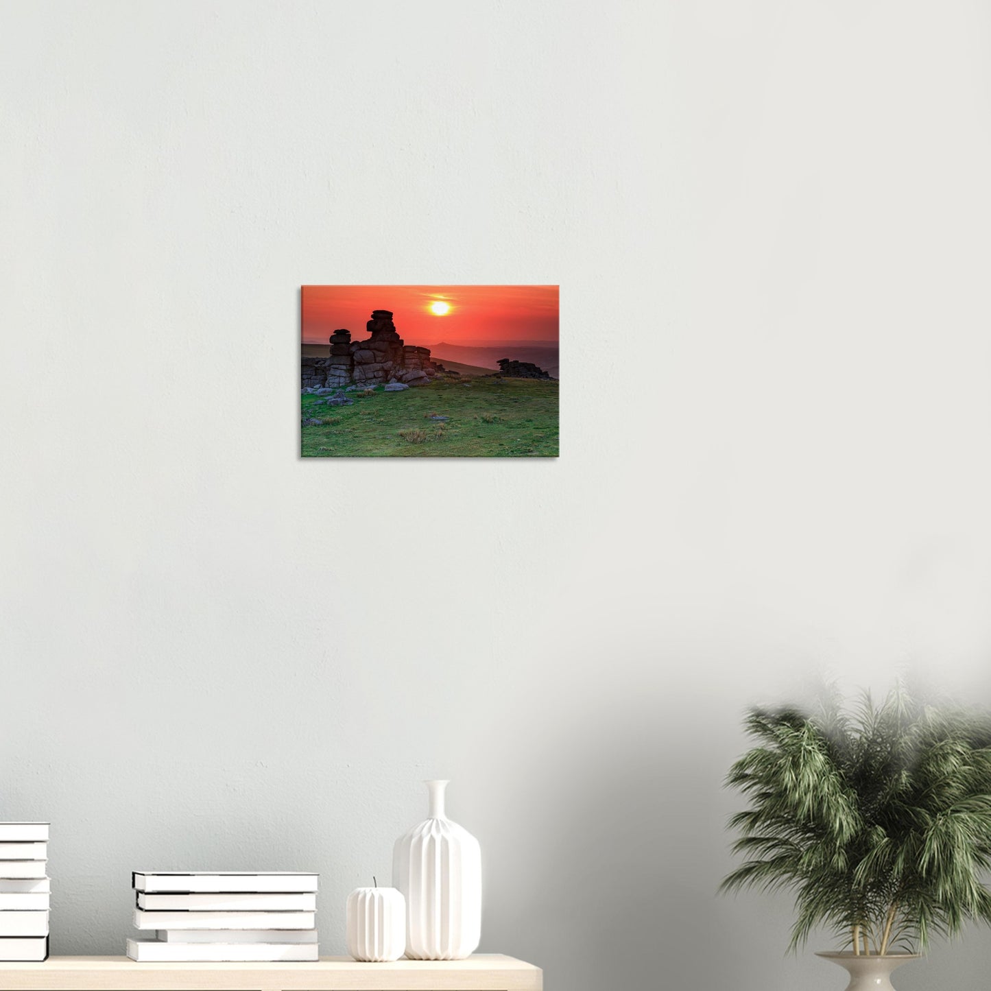 Sunset canvas of Dartmoor’s rugged terrain and granite outcrops at Great Staple Tor.