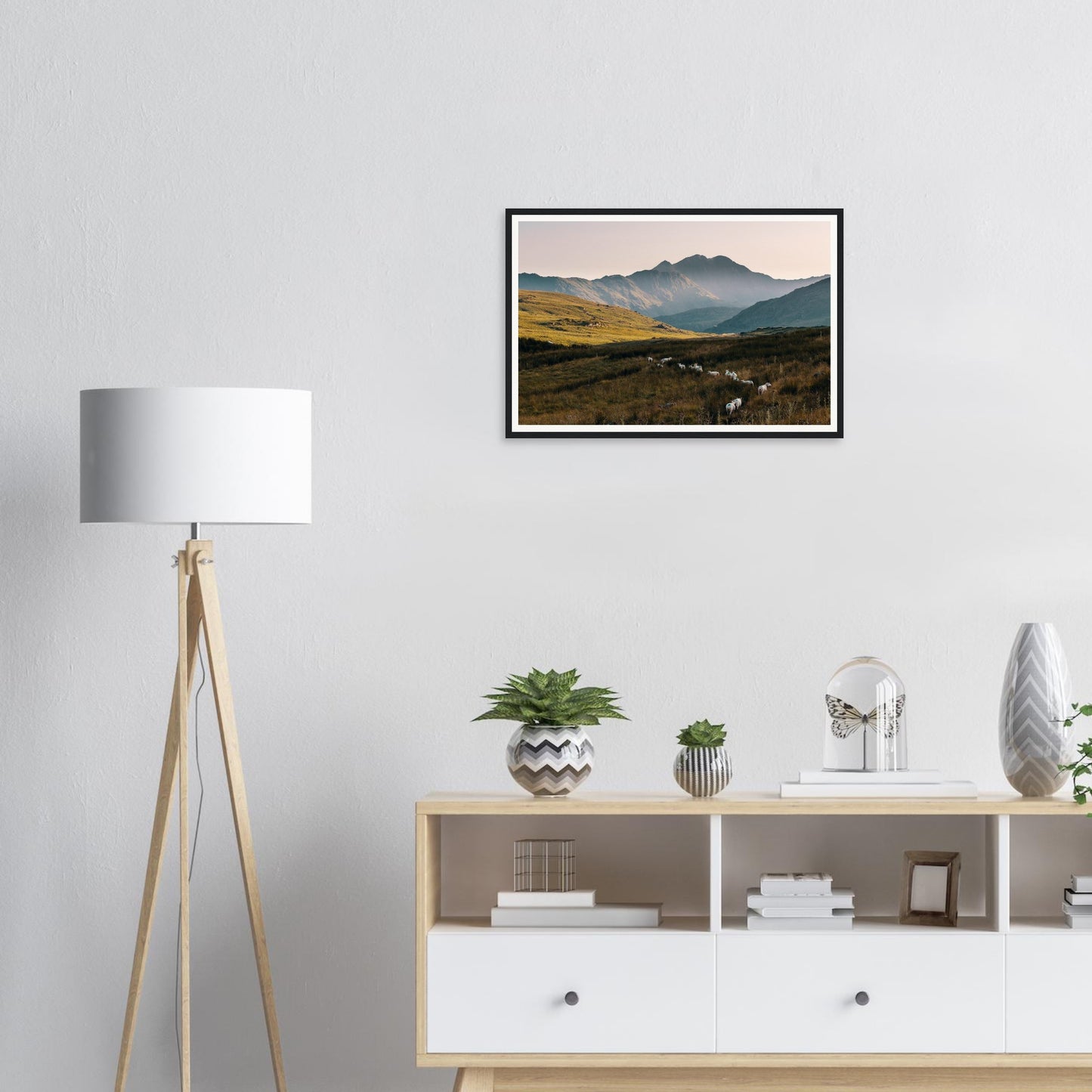 Atmospheric framed print of Snowdonia evening countryside