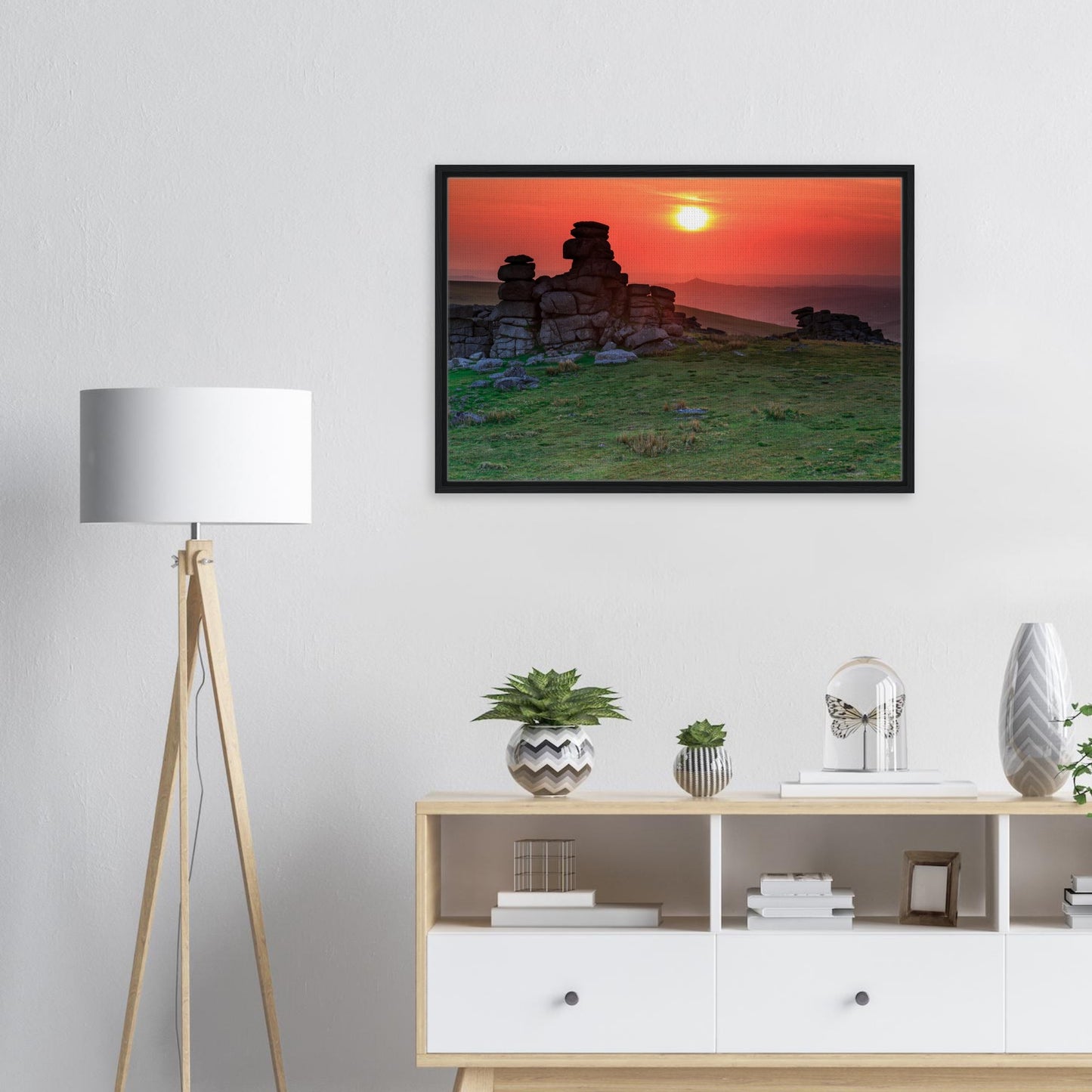 Ancient stones and dusk sky on Dartmoor in landscape artwork