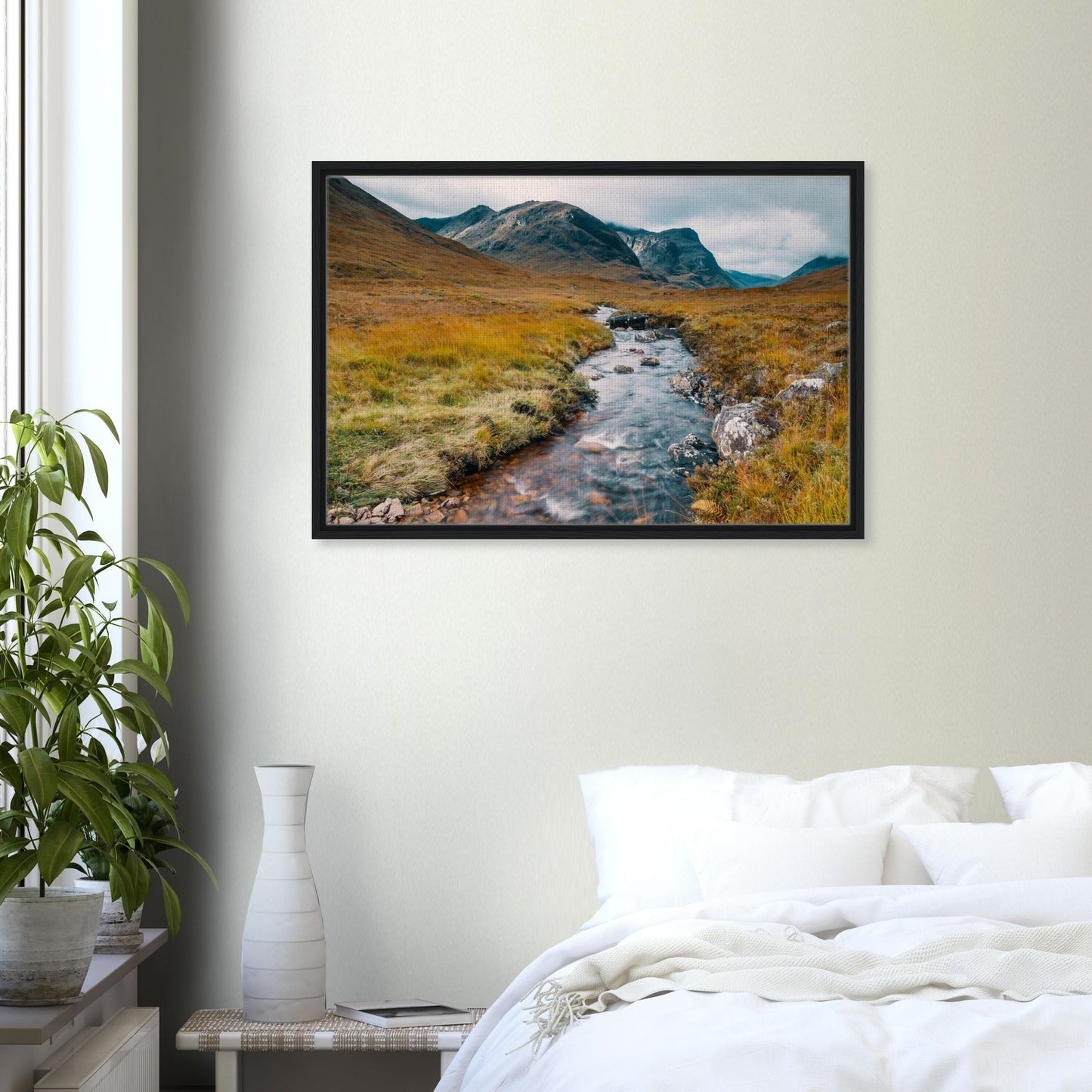 Framed Glencoe Valley canvas for home decor