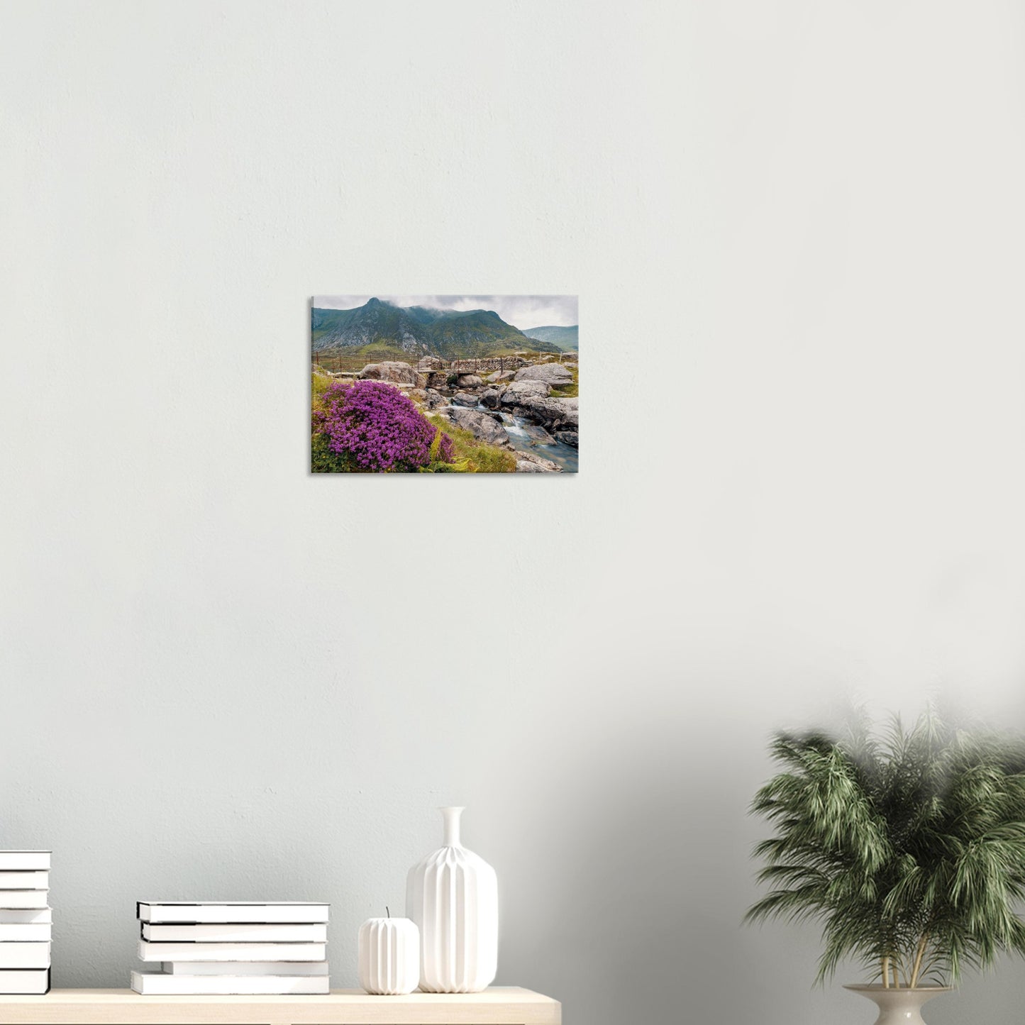 Wildflower-filled Llyn Idwal scene on vibrant canvas print